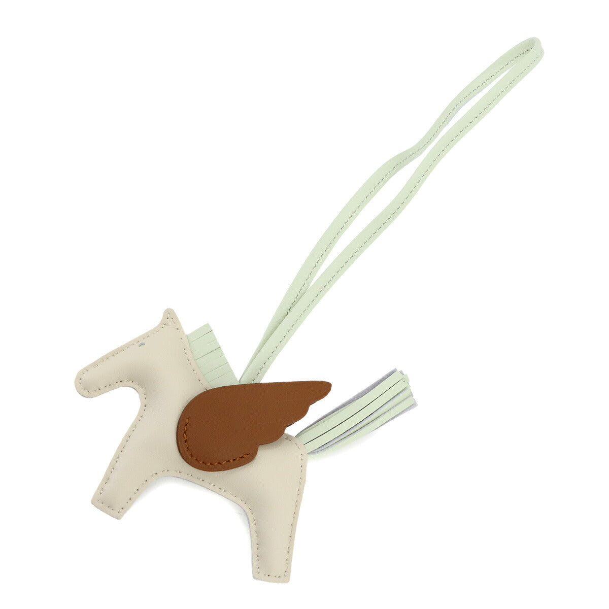 Rodeo Pegasu PM Bag Charm Agneau Milo Swift Craie Vert Fizz