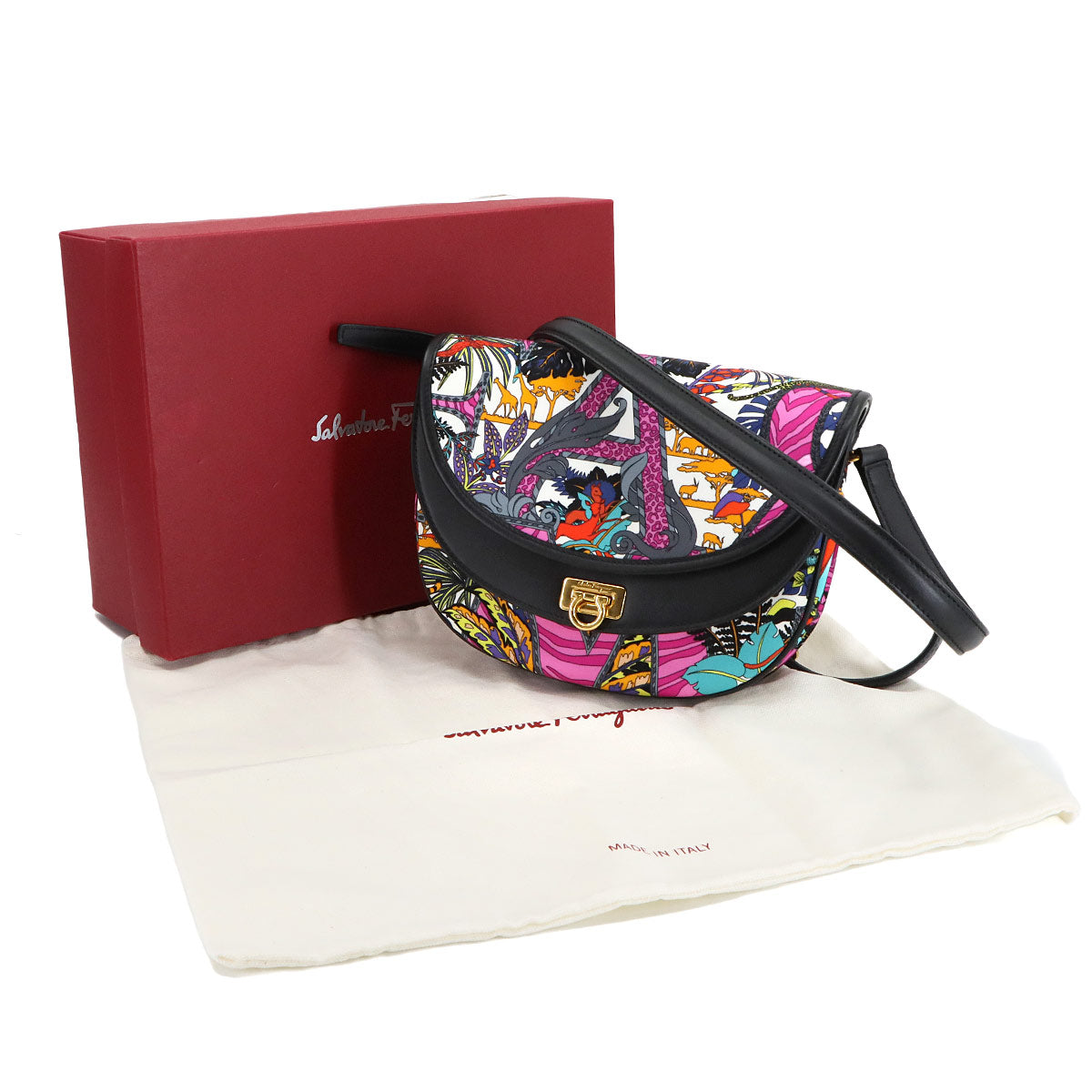 Shoulder Bag Nylon Leather Multicolor 21H986