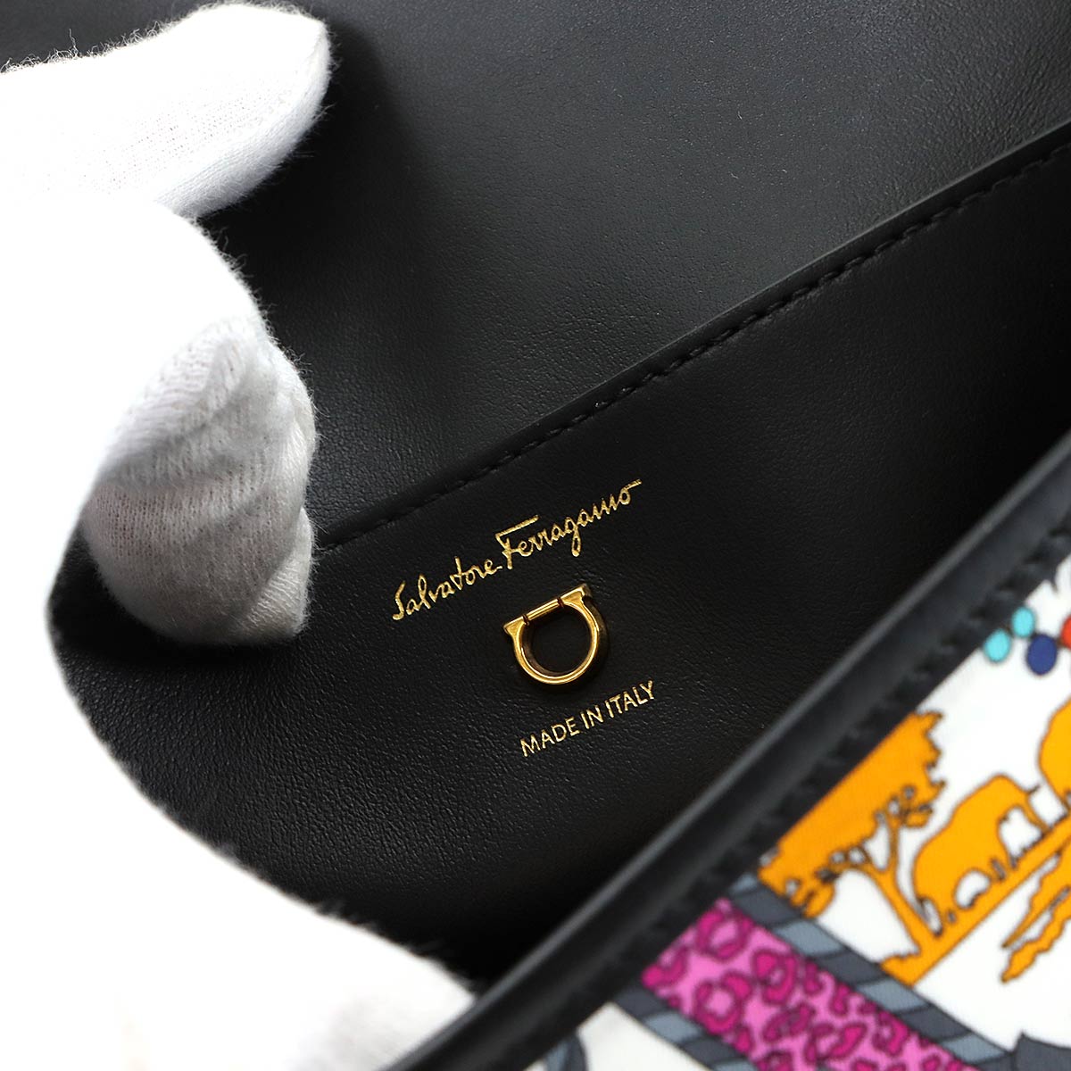 Shoulder Bag Nylon Leather Multicolor 21H986