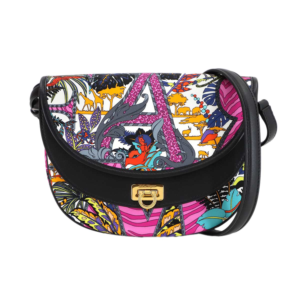 Shoulder Bag Nylon Leather Multicolor 21H986