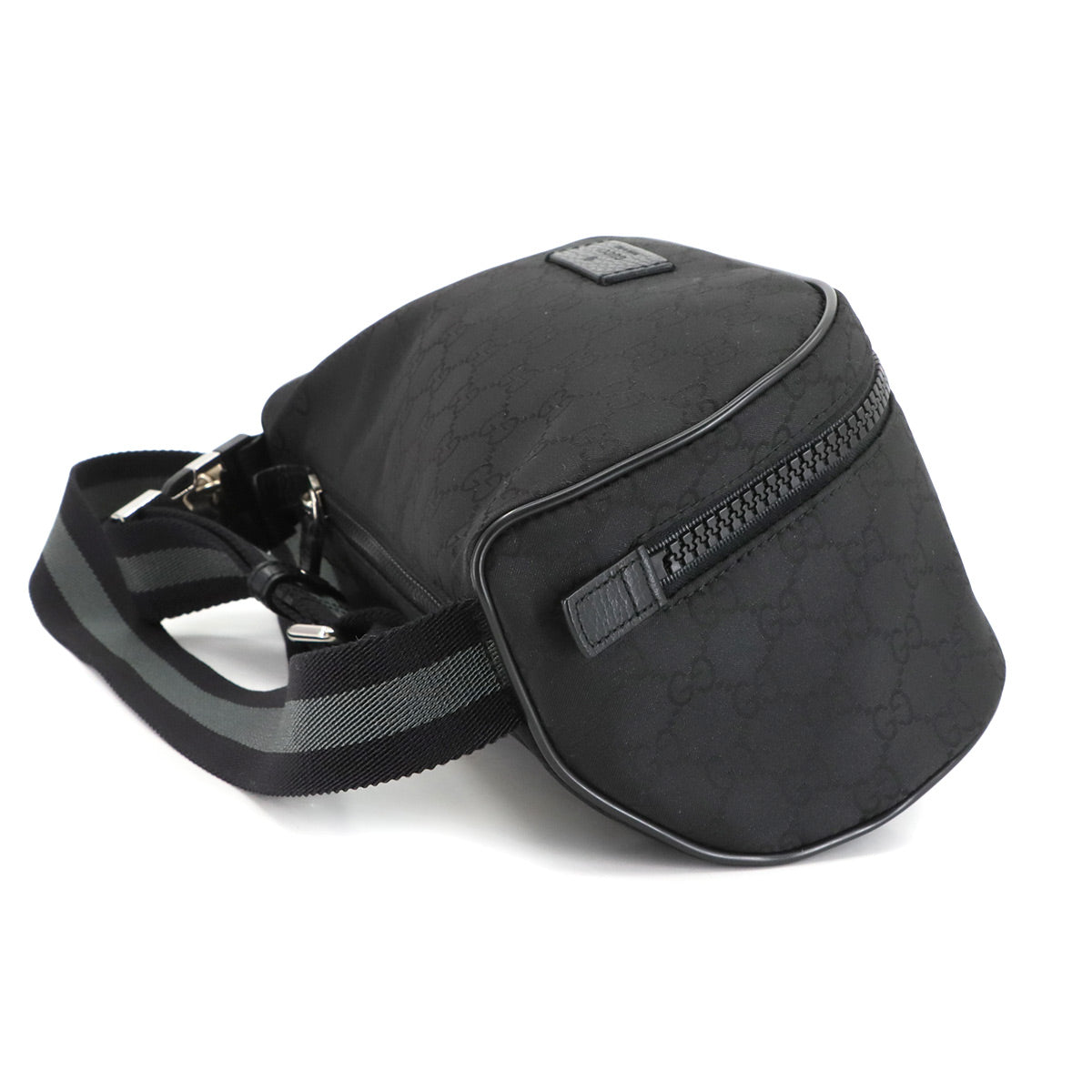 Crossbody Waist Bag GG Nylon Leather Black 449182 Purse