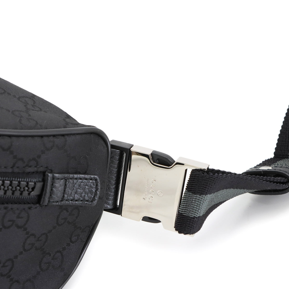 Crossbody Waist Bag GG Nylon Leather Black 449182 Purse