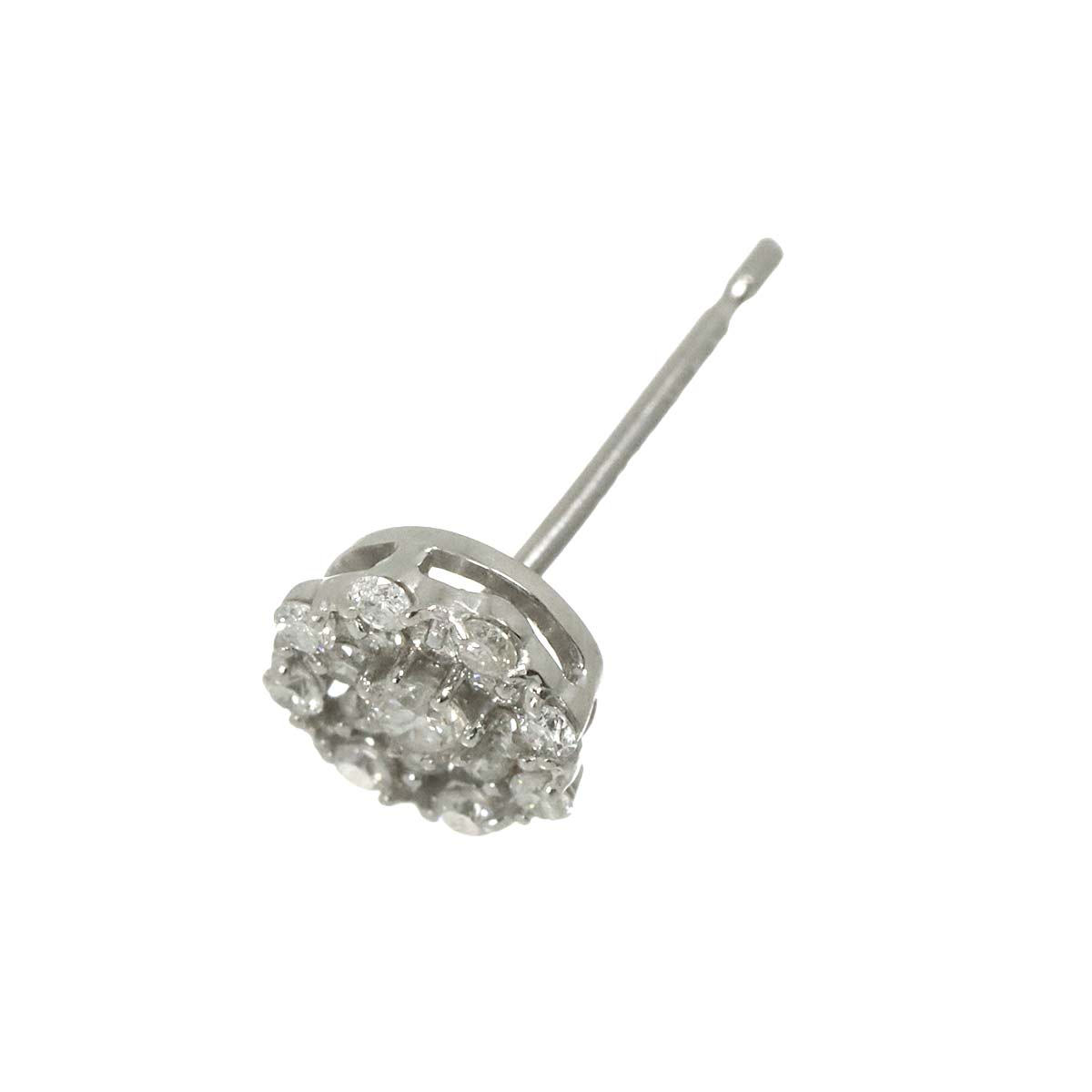 Diamond 0.10ct Earring Pierced 18K K18 WG 750 One Piece only