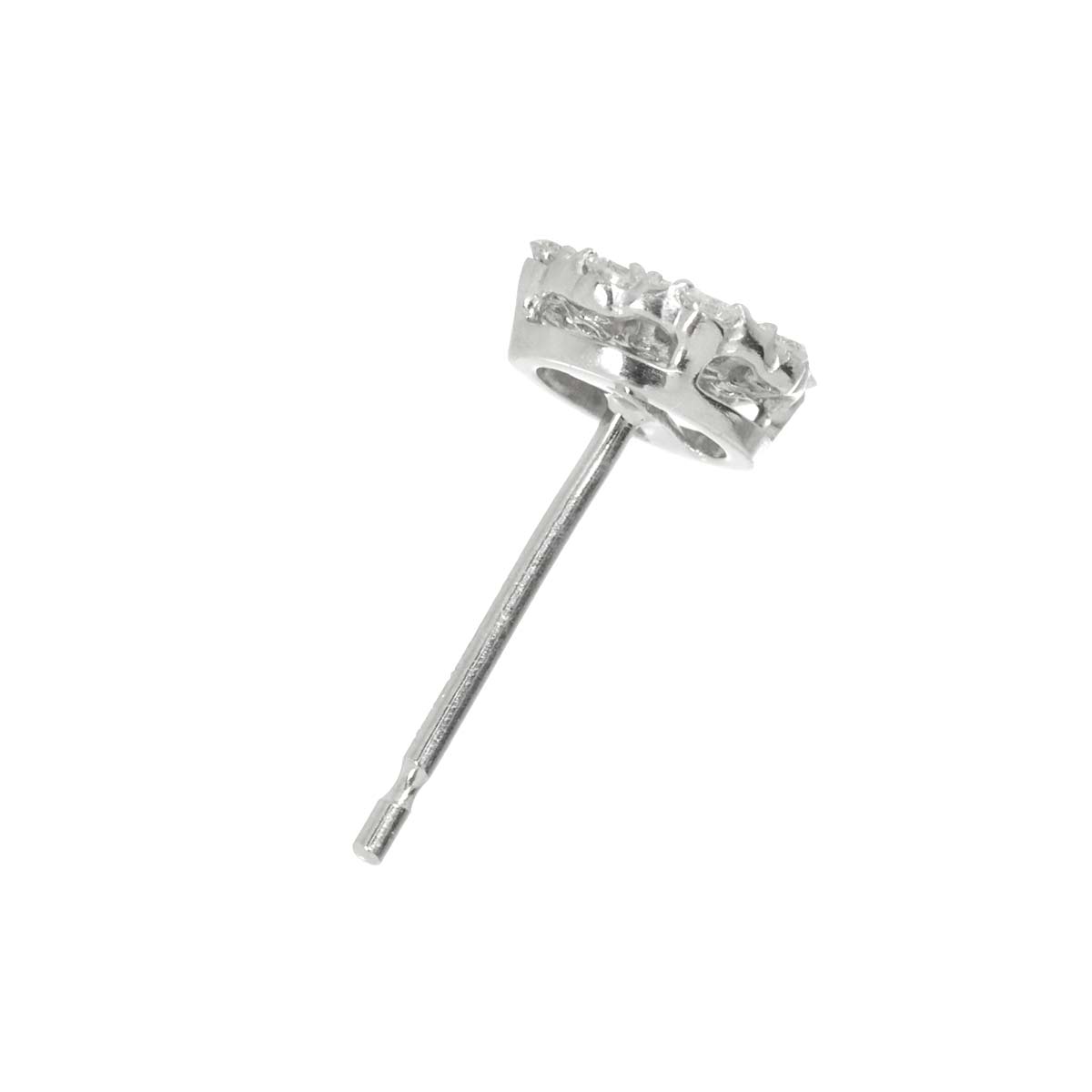 Diamond 0.10ct Earring Pierced 18K K18 WG 750 One Piece only