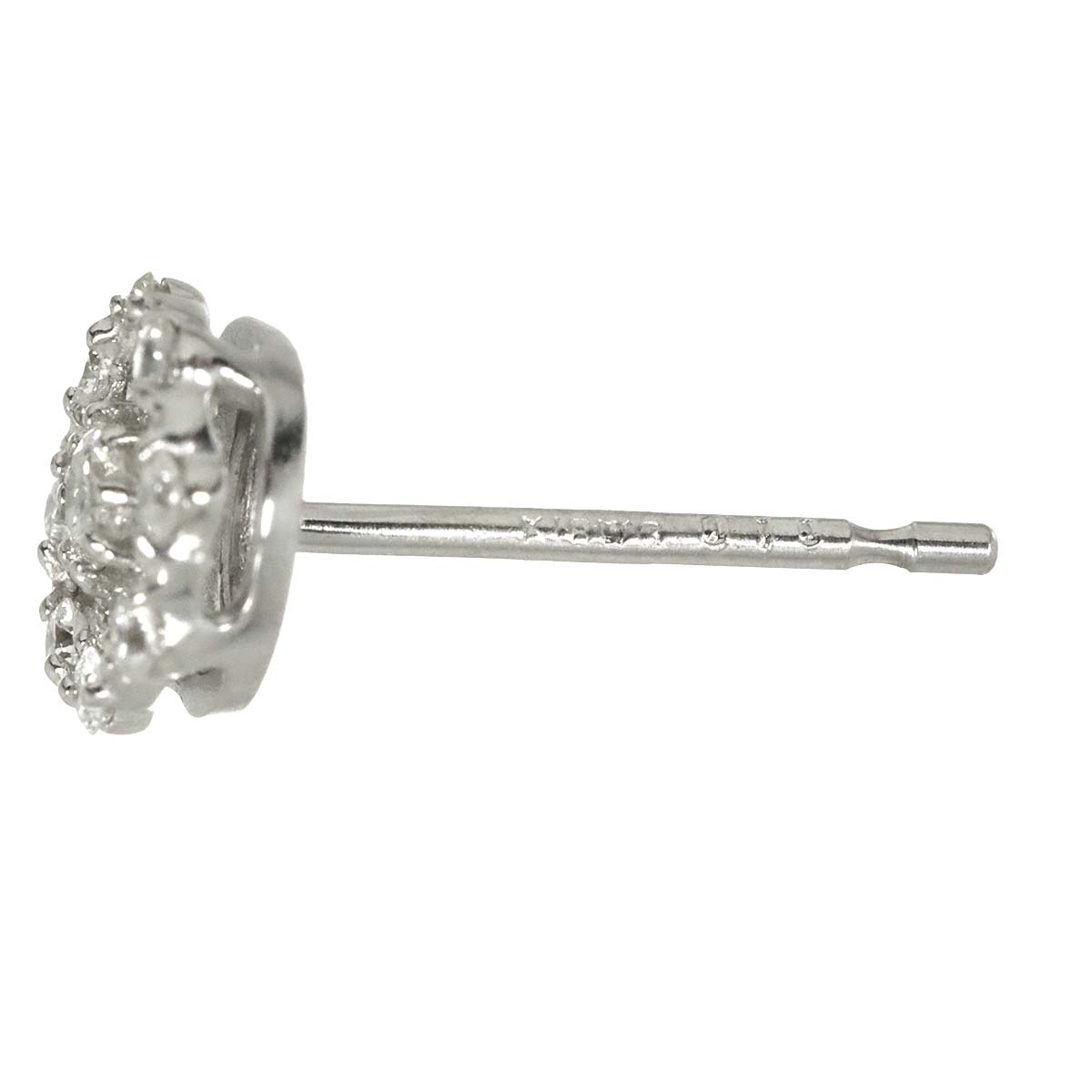 Diamond 0.10ct Earring Pierced 18K K18 WG 750 One Piece only