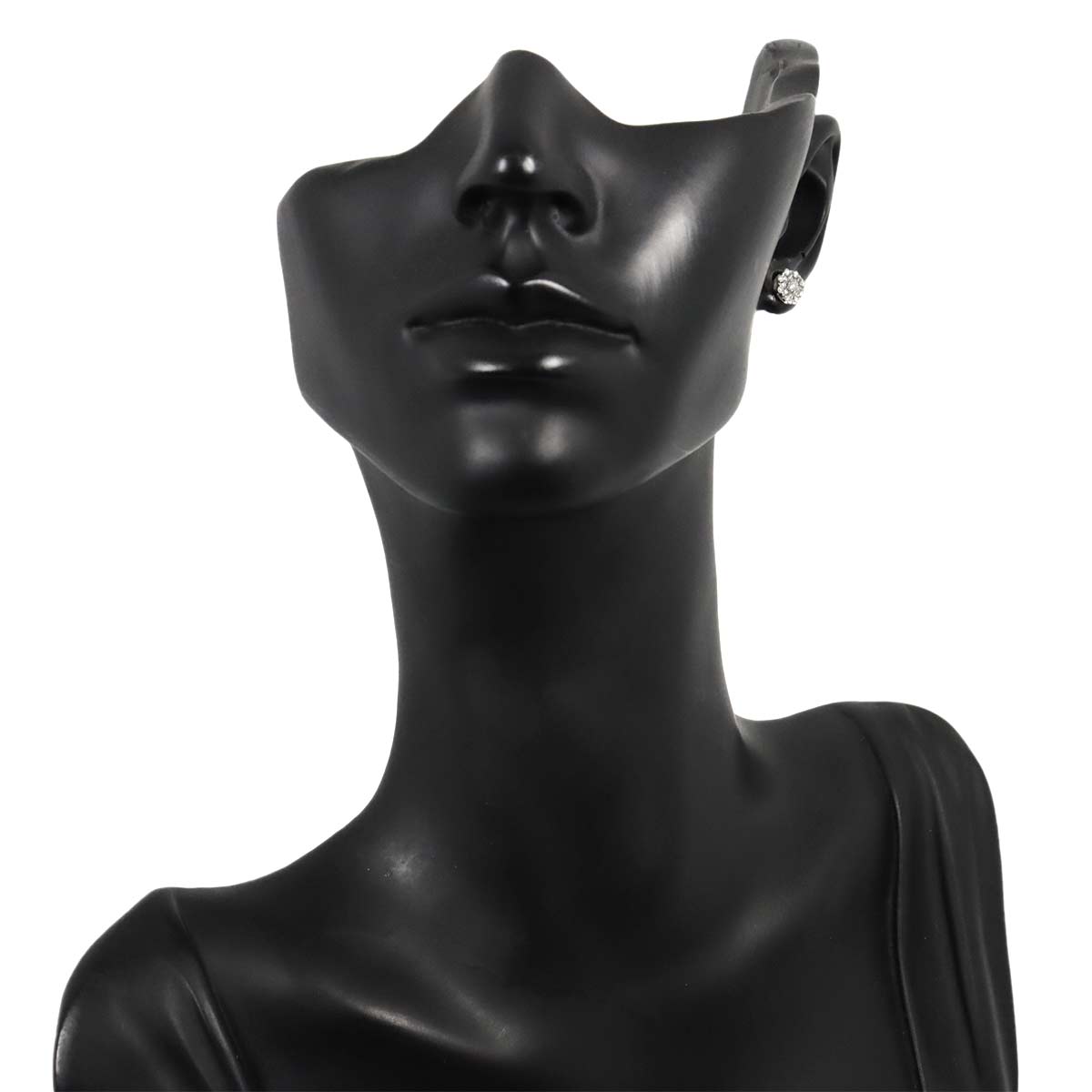 Diamond 0.10ct Earring Pierced 18K K18 WG 750 One Piece only