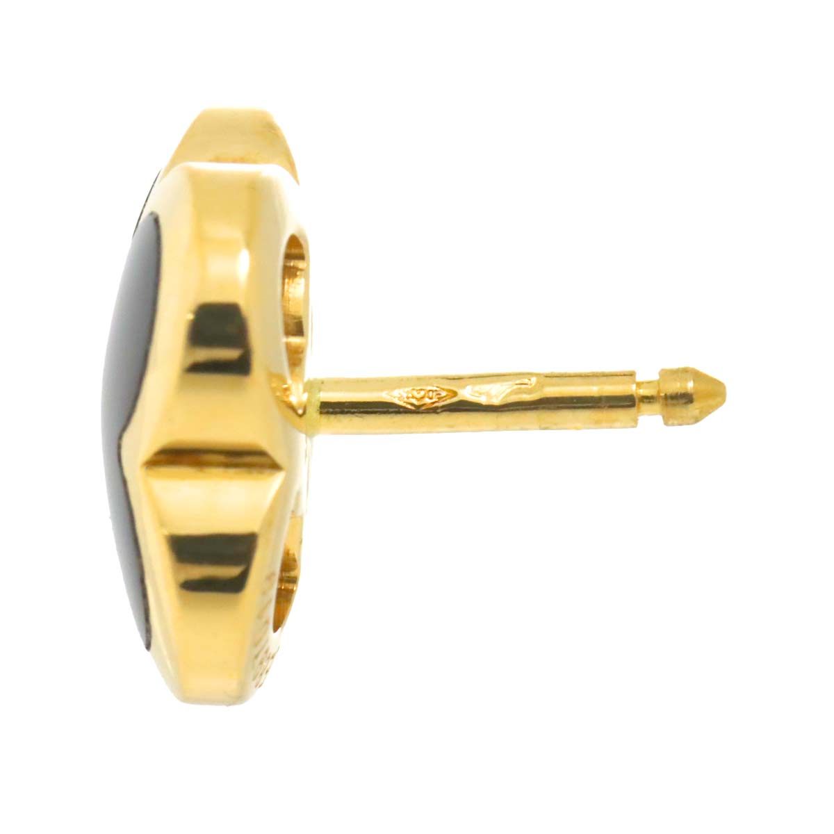 Pure Alhambra Onyx Earrings Pierced 18K YG 750