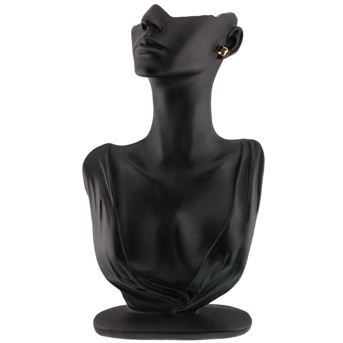 Pure Alhambra Onyx Earrings Pierced 18K YG 750