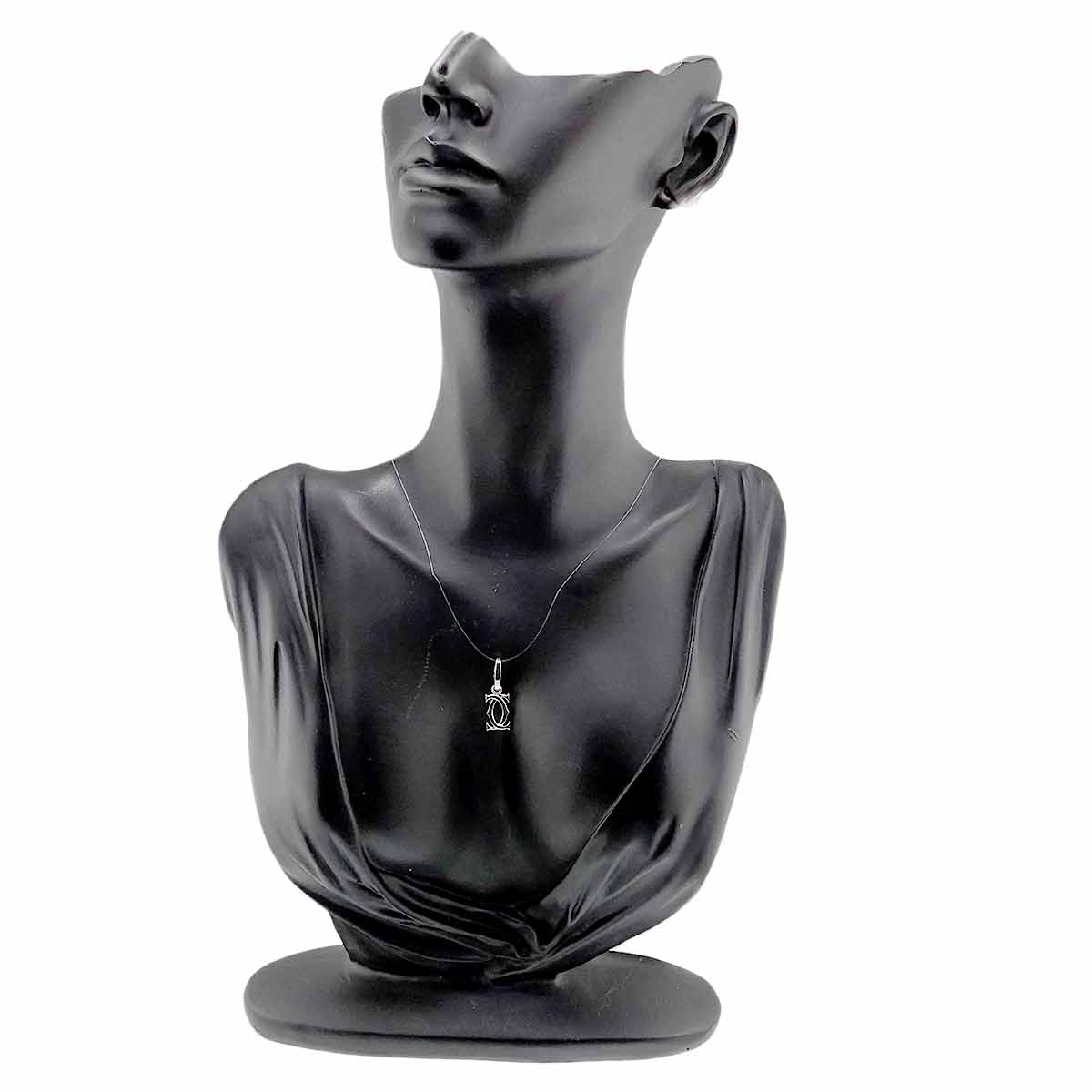 2C Pendant Top Charm 18K White Gold 750