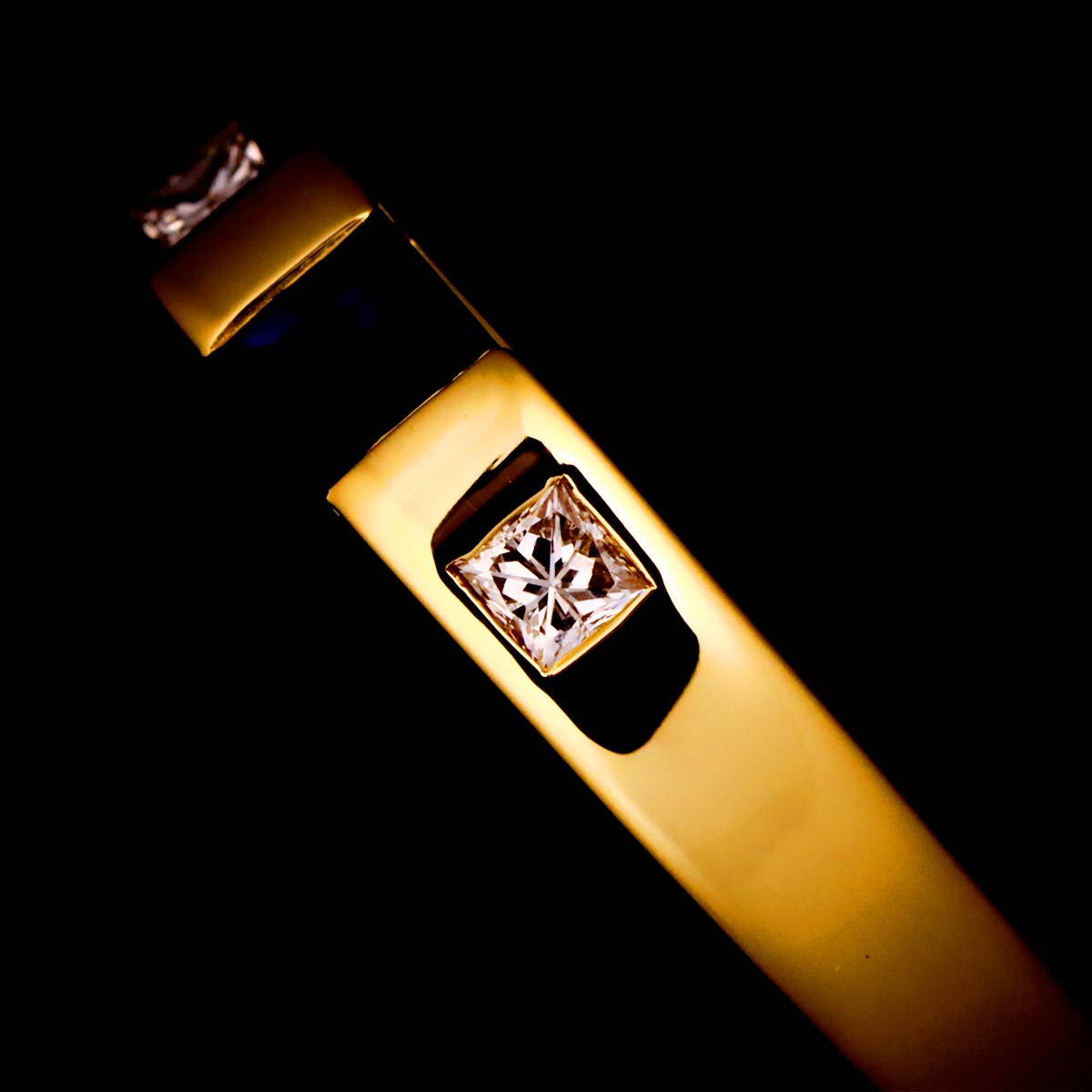 Sapphire Diamond Ring 18K YG 750 size5.25-5.5(US)