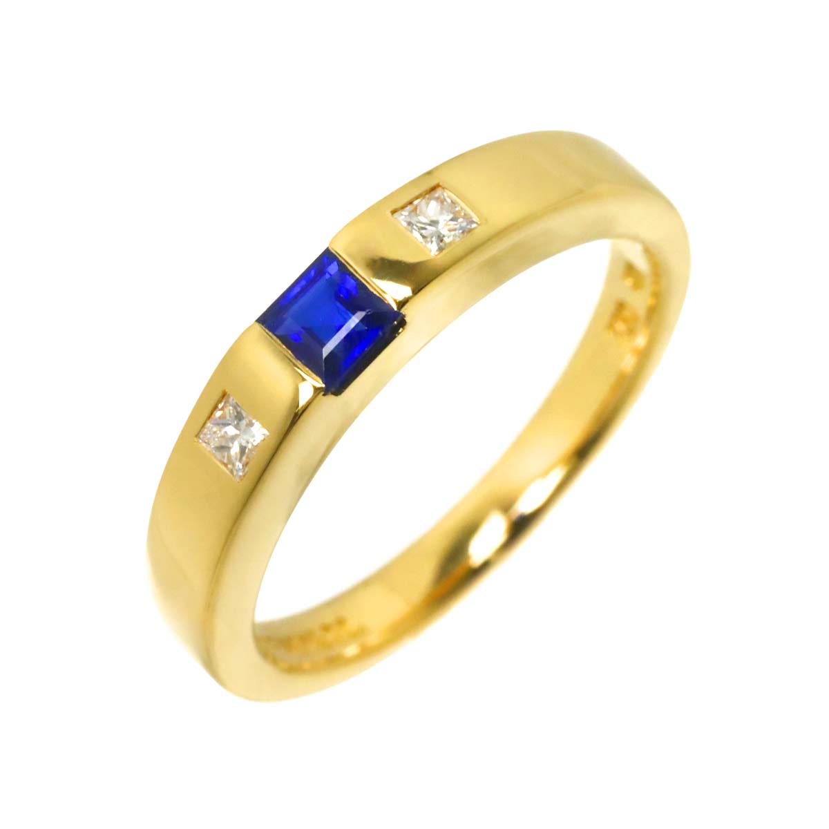 Sapphire Diamond Ring 18K YG 750 size5.25-5.5(US)