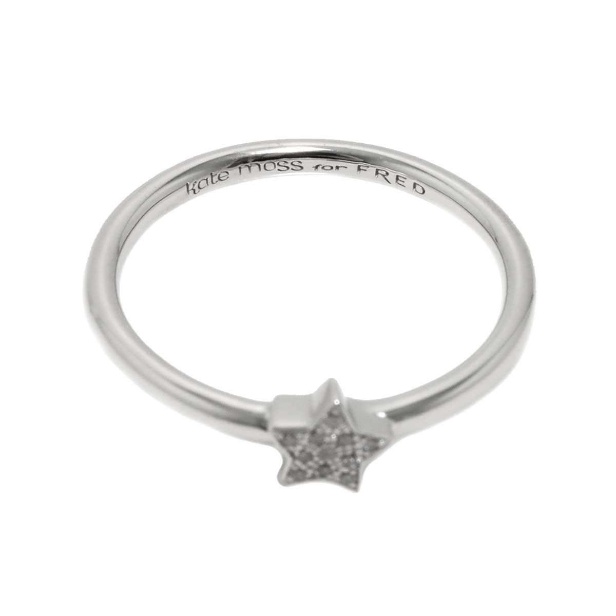 Diamond Ring 18K WG Size51 5.5-5.75(US)