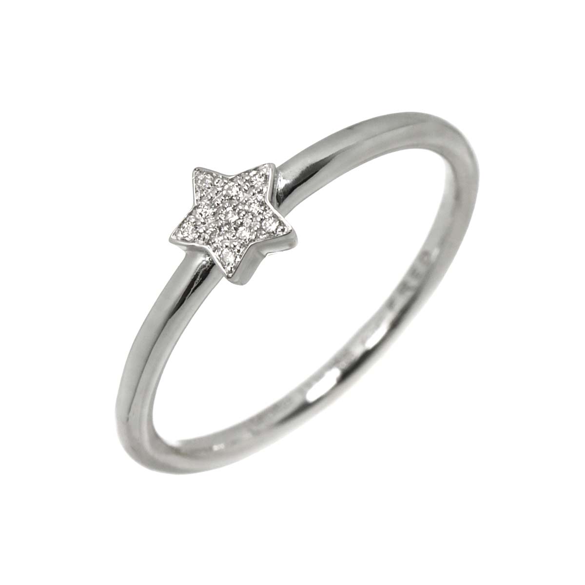 Diamond Ring 18K WG Size51 5.5-5.75(US)