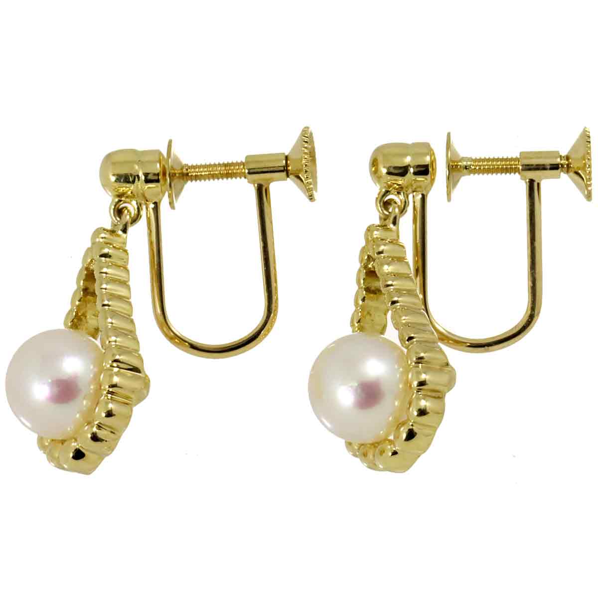 Akoya Pearl 6.1mm Earrings 18K Yellow Gold 750