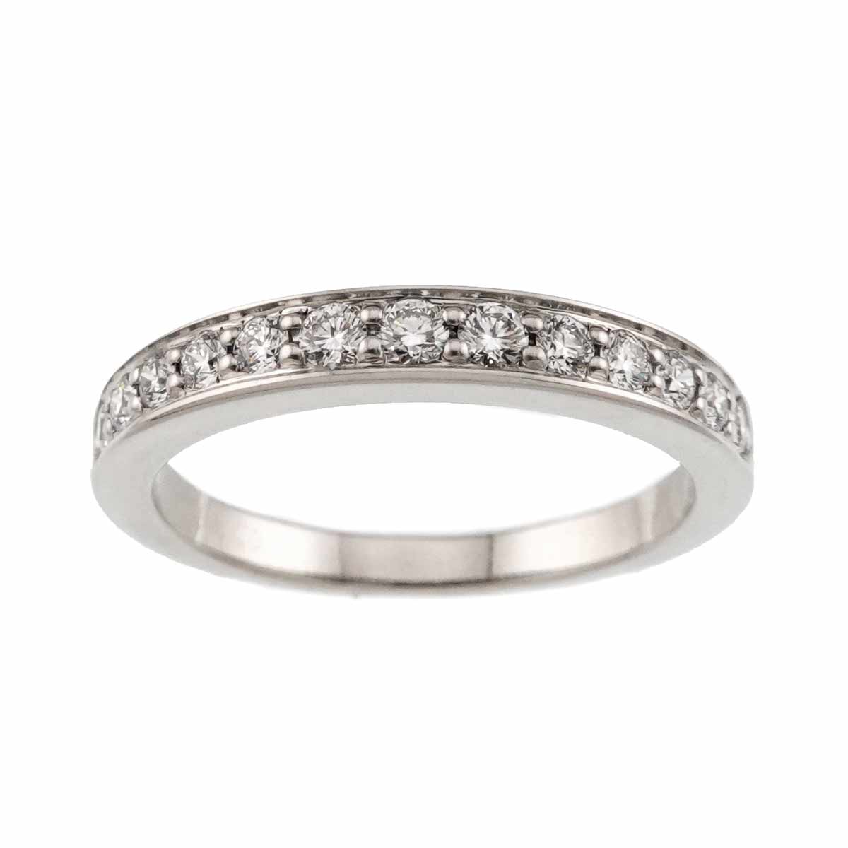 Half Diamond band Ring Platinum Size4.75-5(US)
