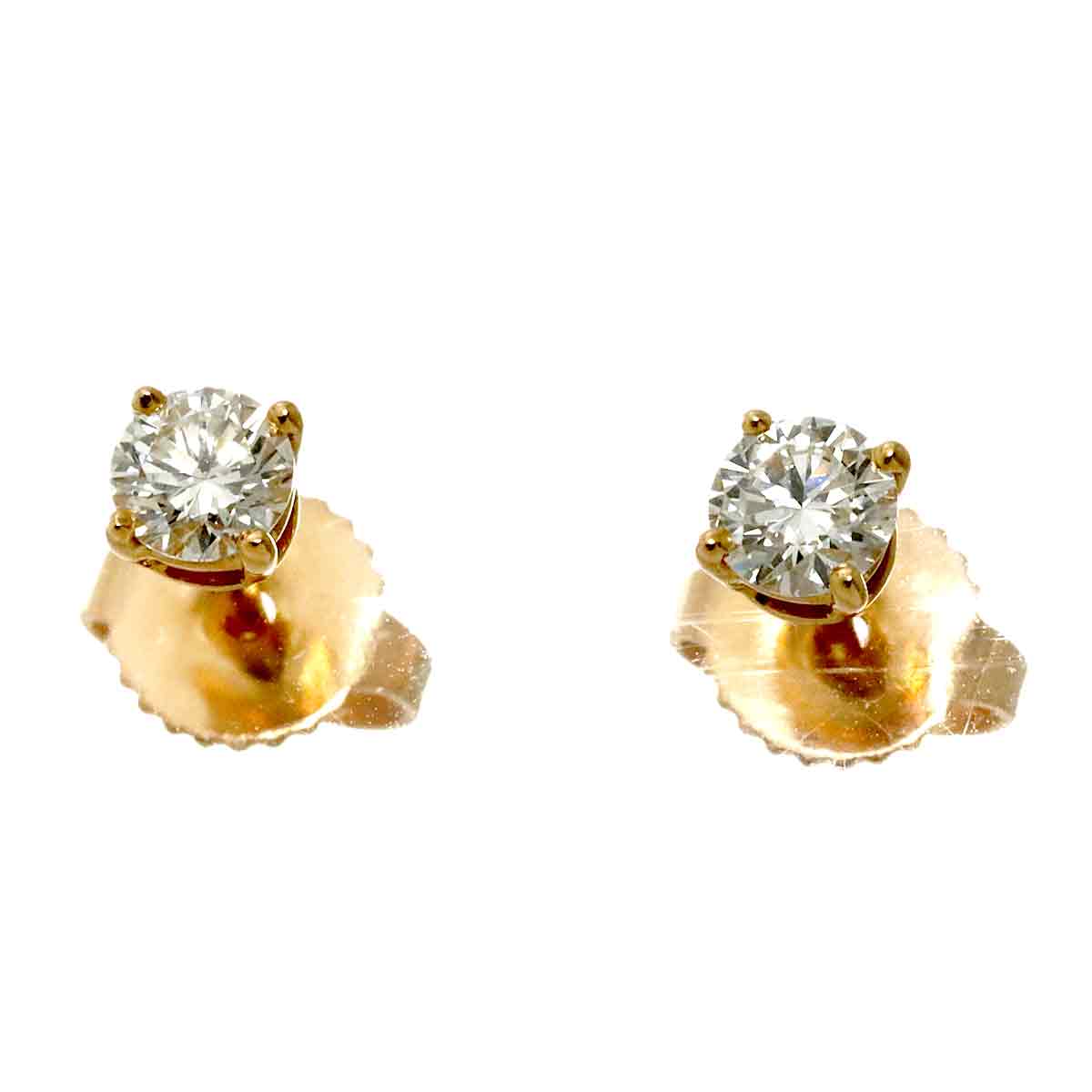 Diamond Earrings Pierced 18K PG 750