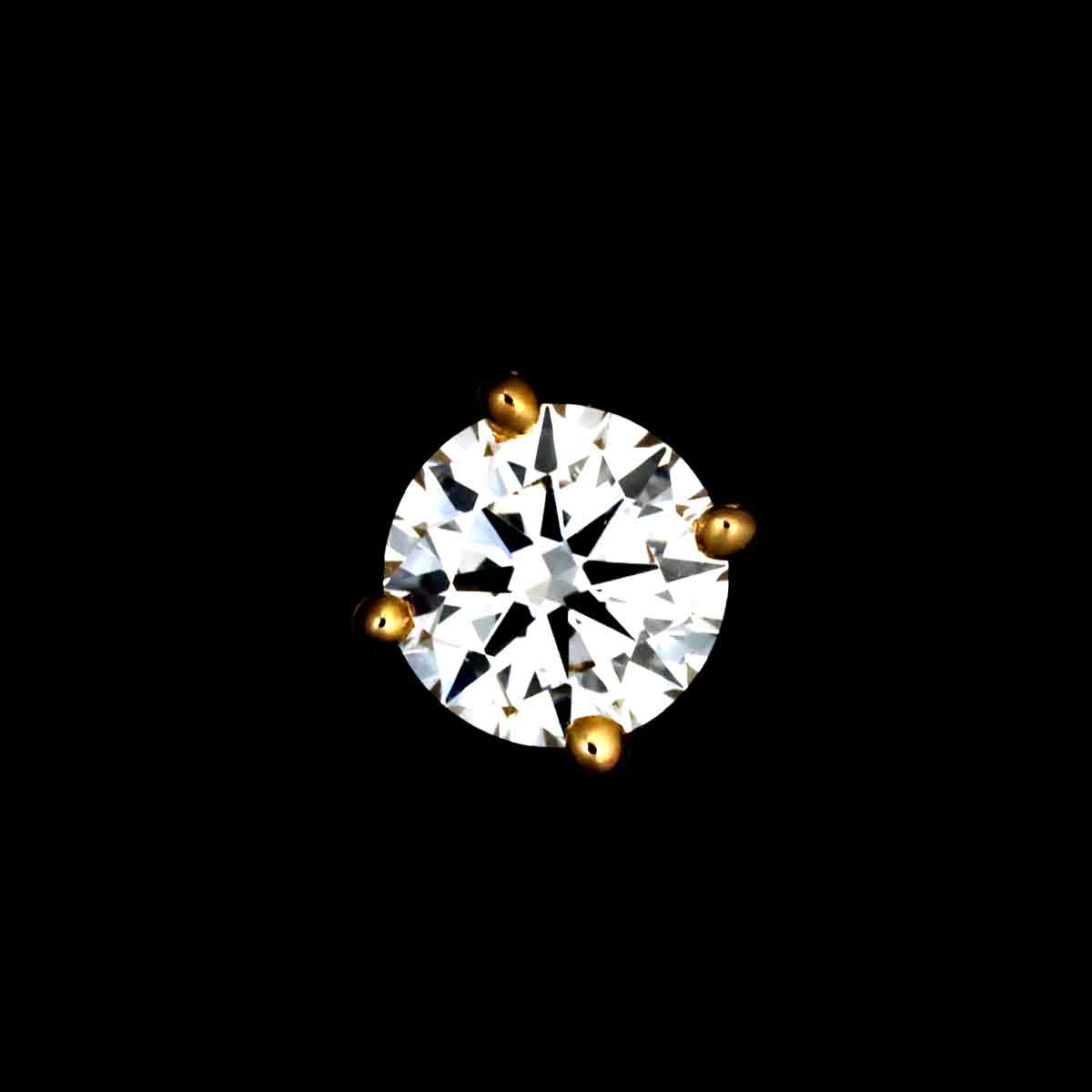 Diamond Earrings Pierced 18K PG 750