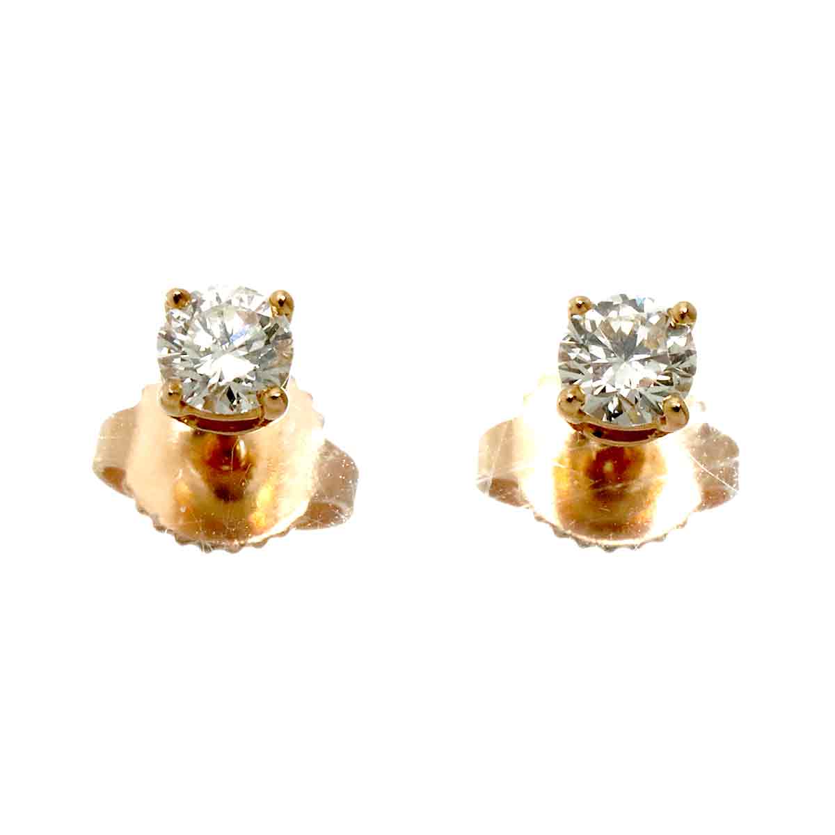 Diamond Earrings Pierced 18K PG 750