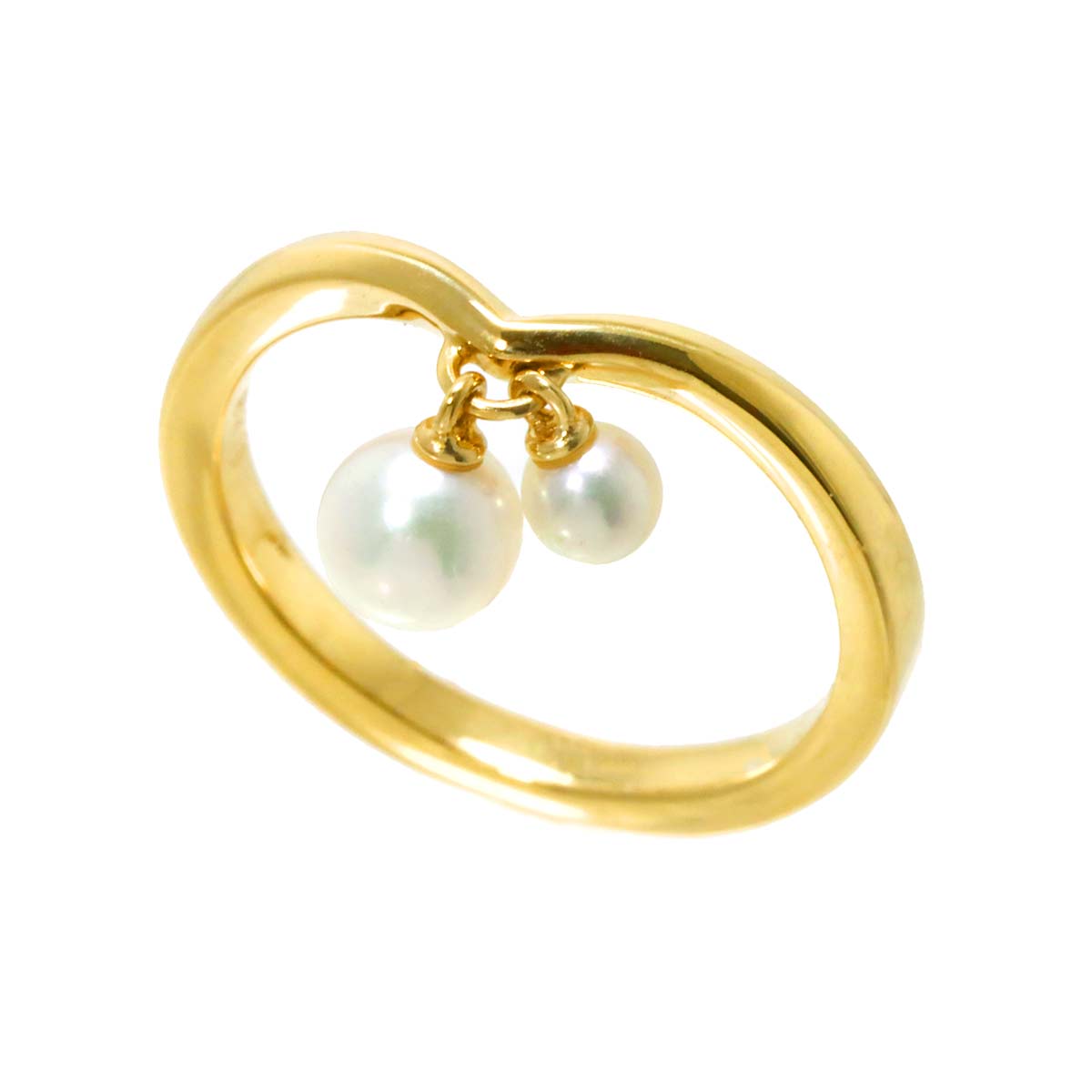 Akoya Pearl 4.6-3.1mm Ring 18K YG 750 4-4.5(US)