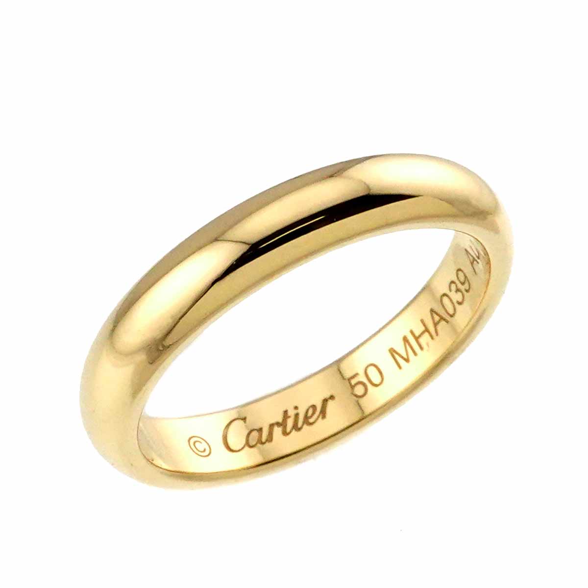 Classic Band Ring 18K Yellow Gold 750 size50 5.25(US)