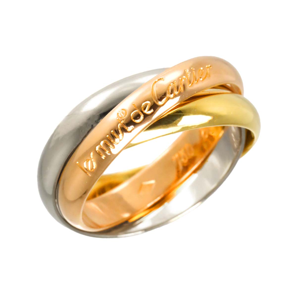 Trinity Ring MM 18K YG WG PG 750 Size54 6.5-6.75(US)