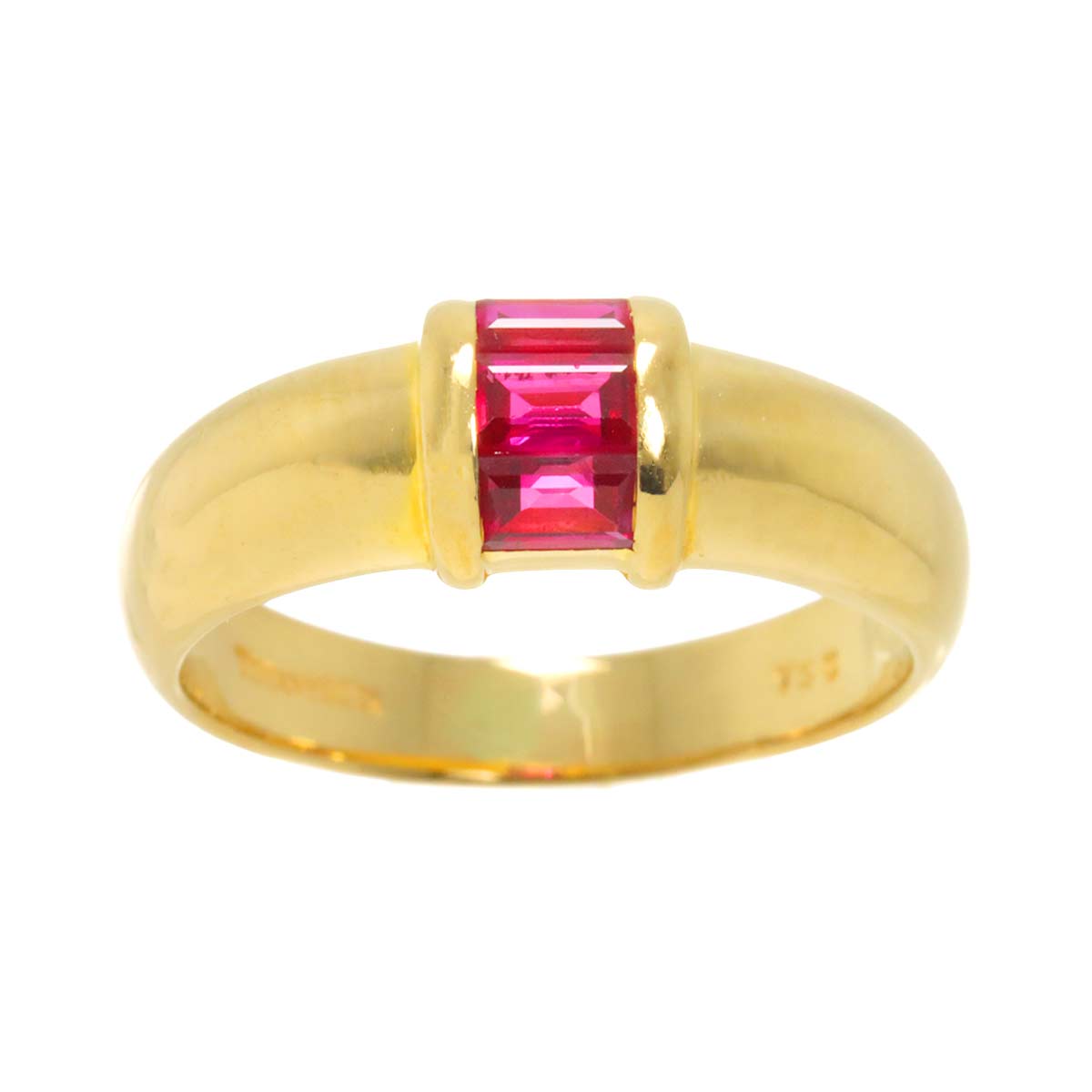 Stacking Ruby Ring 18K YG 750 size4.5-4.75(US)