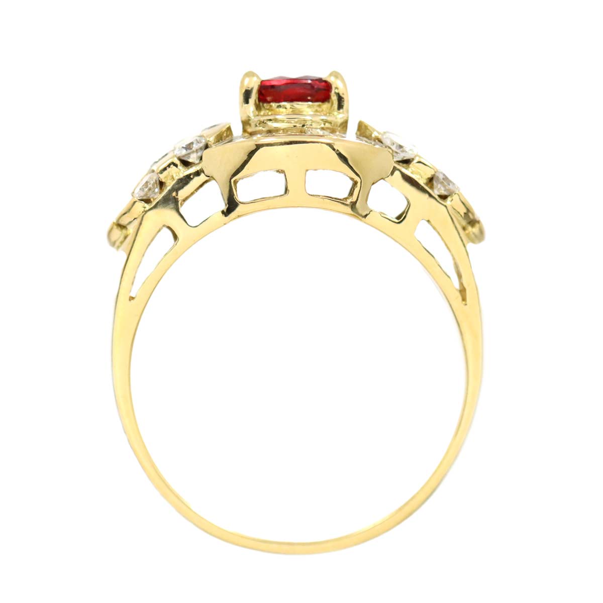 Ruby 1.04ct Diamond 1.50ct Ring 18K Yellow Gold 750 6.75 (US)