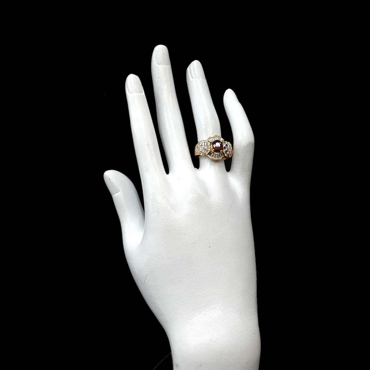 Ruby 1.04ct Diamond 1.50ct Ring 18K Yellow Gold 750 6.75 (US)