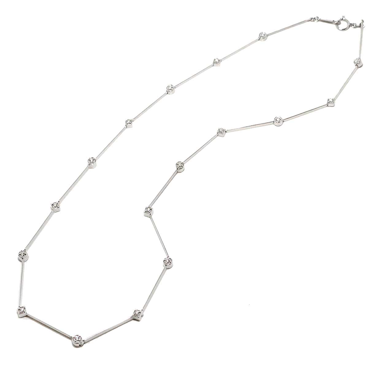 Diamond 0.29ct Necklace 18K White Gold 750