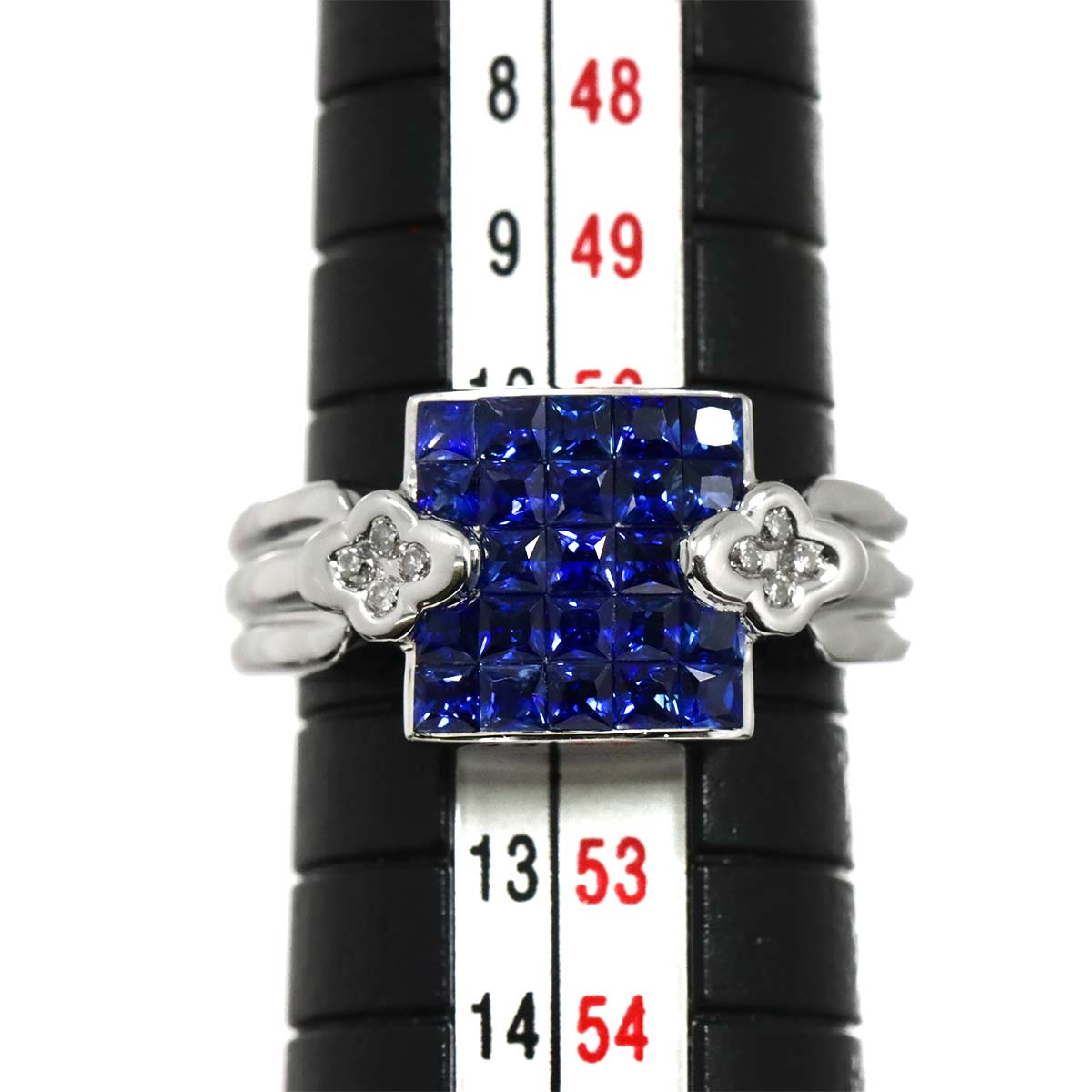 Sapphire Diamond Ring 18K WG 750 size5.5-5.75(US)