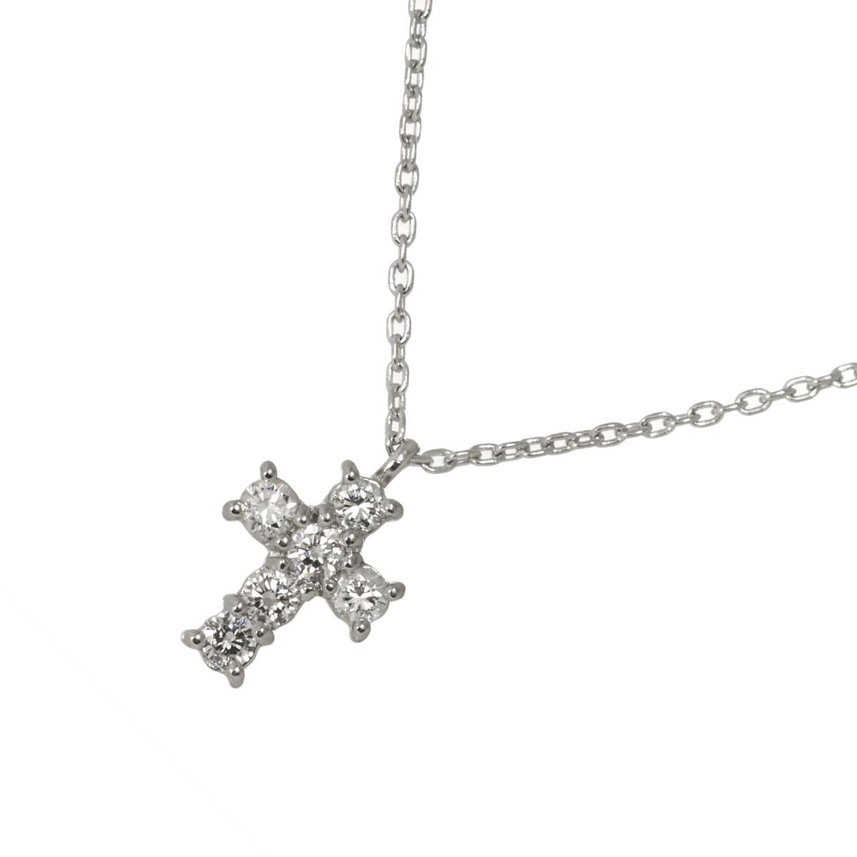 Cross Diamond 0.18ct Necklace Platinum