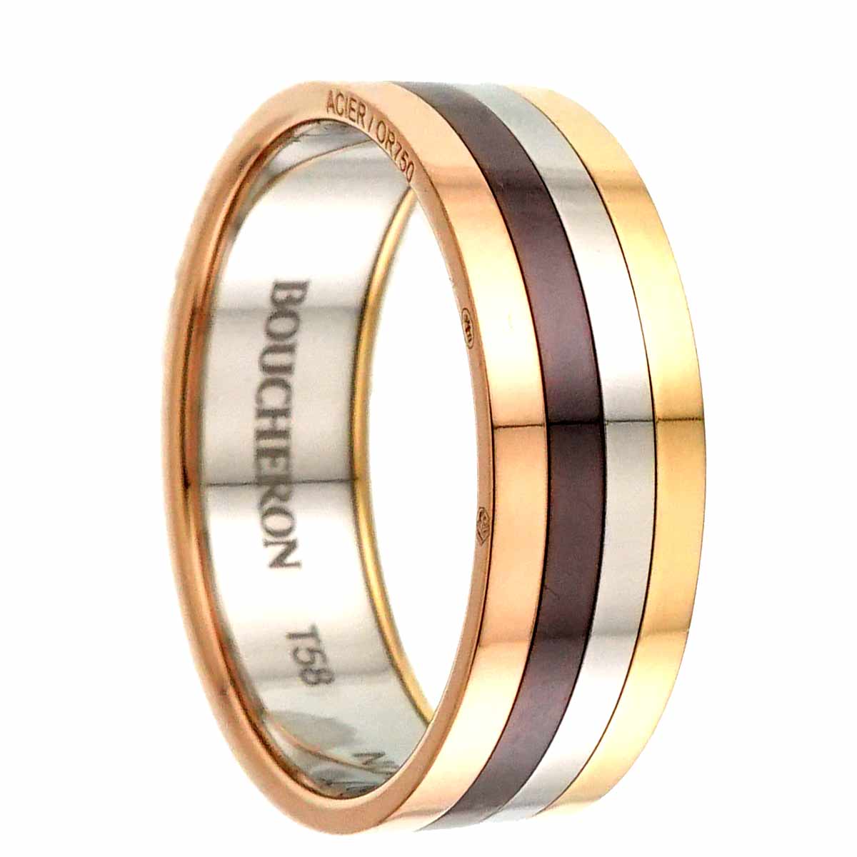 Quatre Ring 18K WG PG YG 750 Stainless Size58 8-8.25(US)