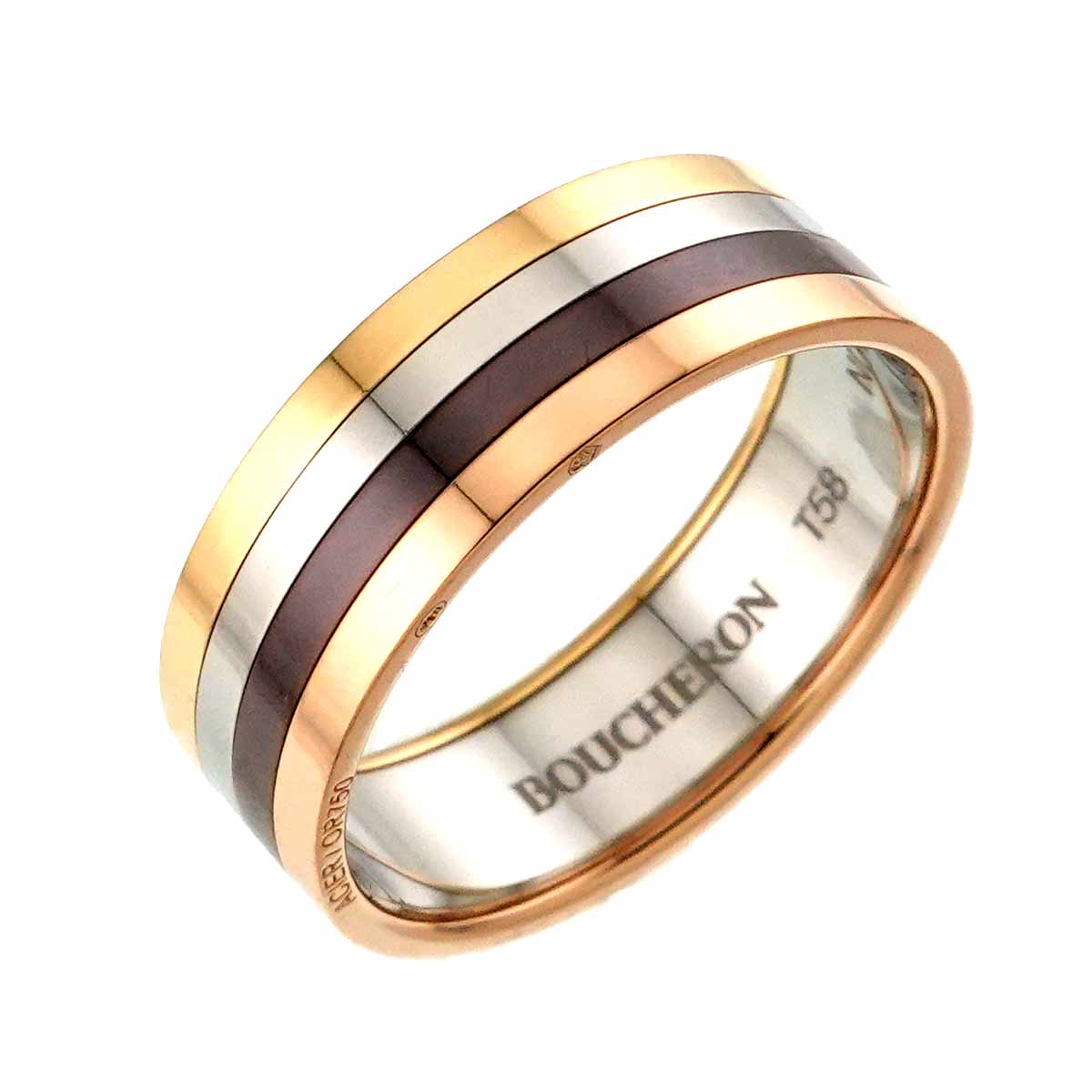 Quatre Ring 18K WG PG YG 750 Stainless Size58 8-8.25(US)
