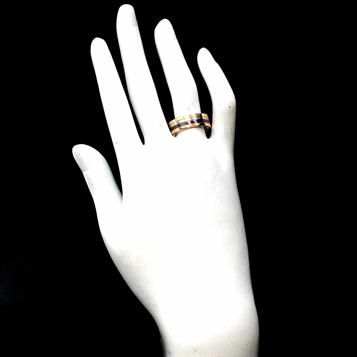 Quatre Ring 18K WG PG YG 750 Stainless Size58 8-8.25(US)