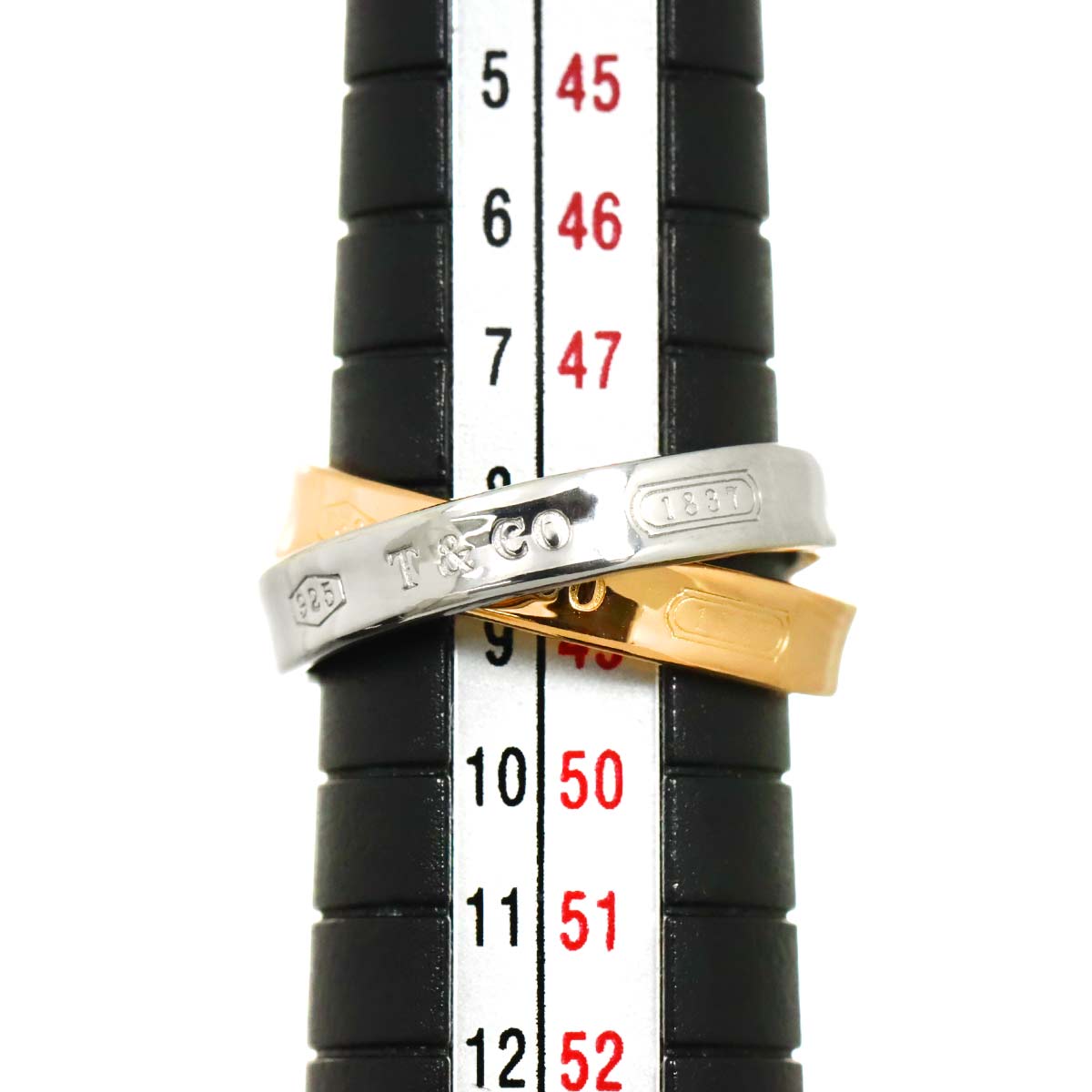 Interlocking Ring 18K PG 750 Silver 925 size4.5-4.75(US)