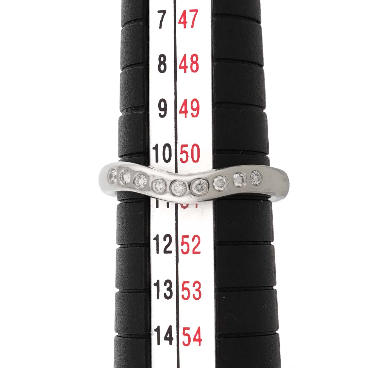 Wide Curved Band Diamond Ring Pt Platinum Size5.5-5.75(US)