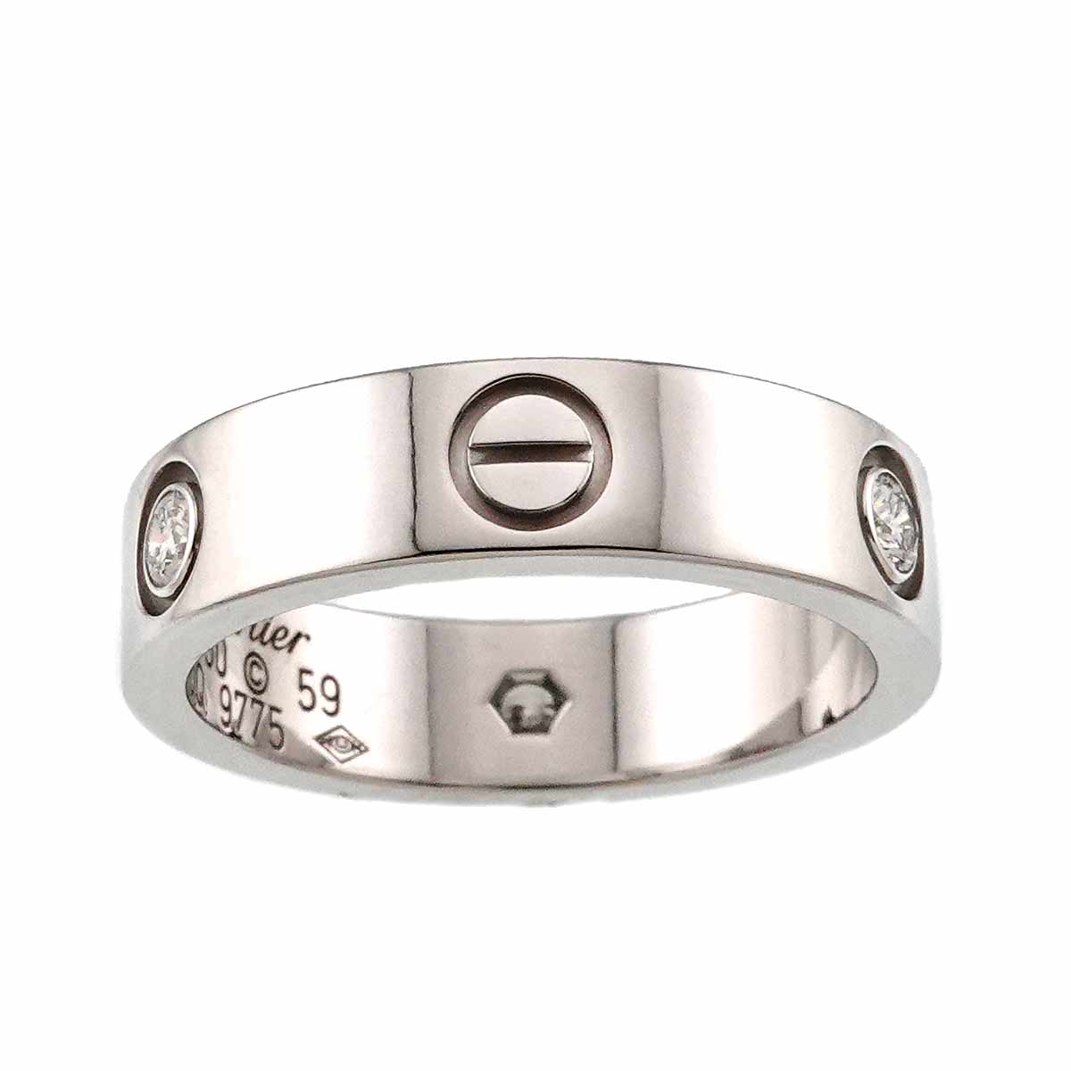 Love Ring Diamond 3P 18K White Gold 750 size59 8.25-8.75(US)