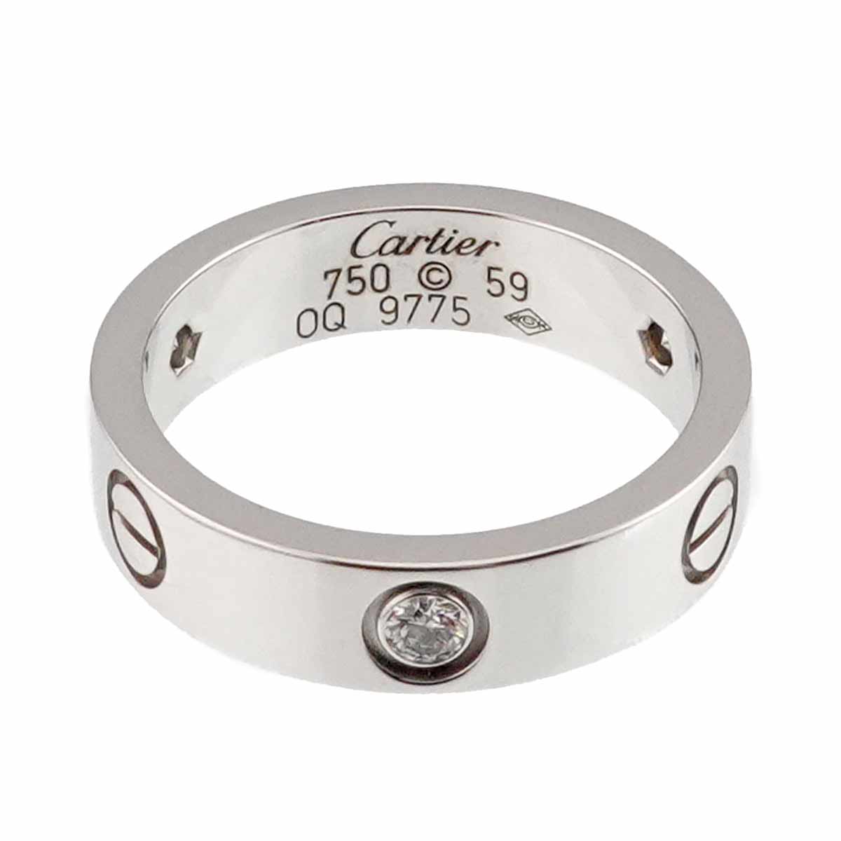 Love Ring Diamond 3P 18K White Gold 750 size59 8.25-8.75(US)