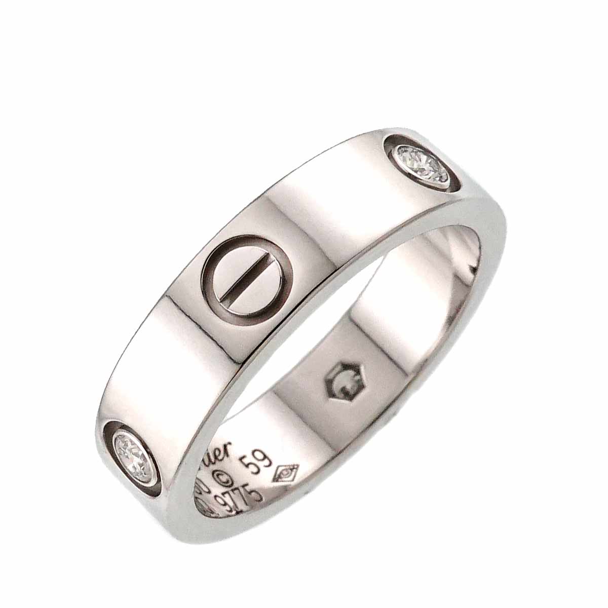 Love Ring Diamond 3P 18K White Gold 750 size59 8.25-8.75(US)