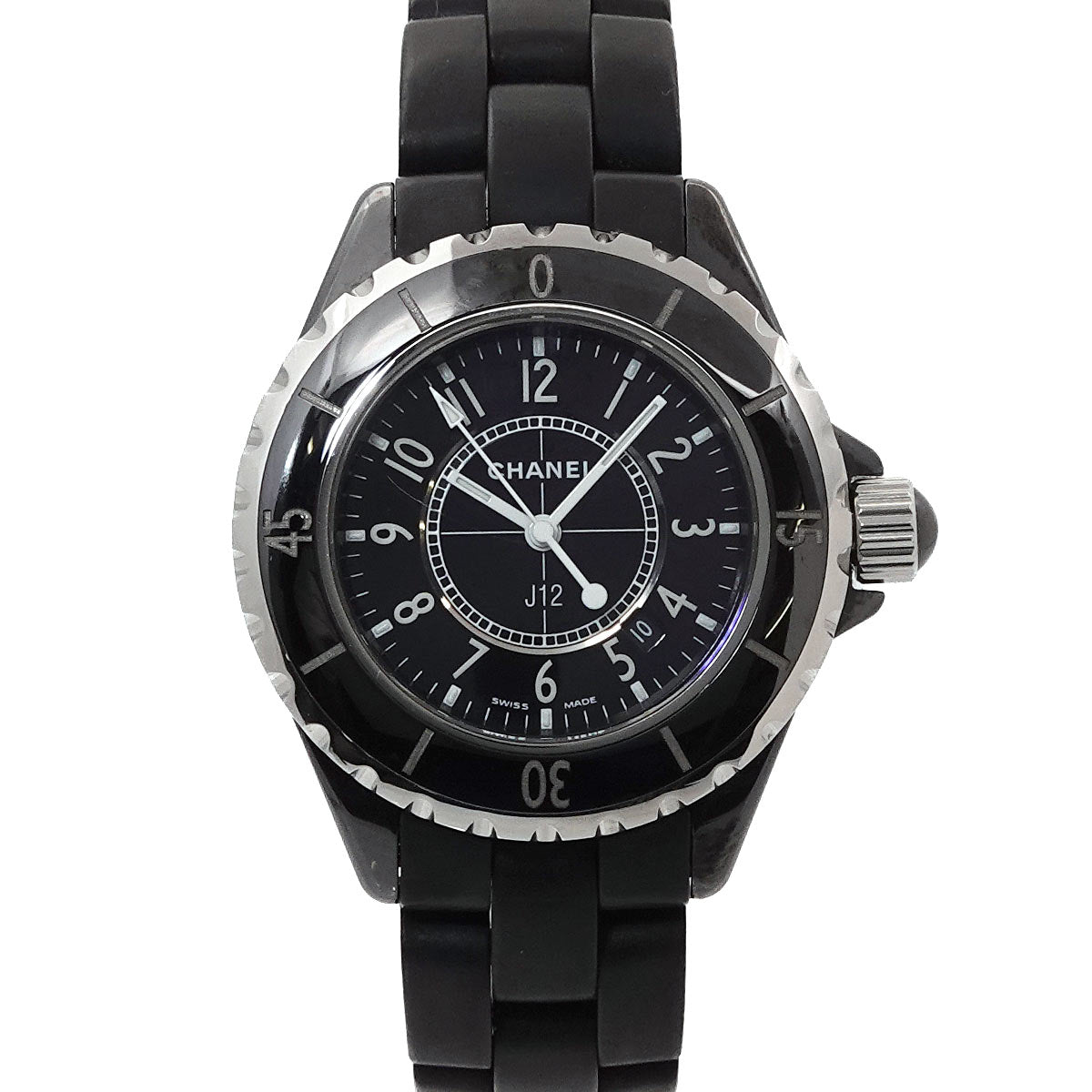 J12 33mm H0681 Ceramic Date Quartz Black Dial Ladies Watch