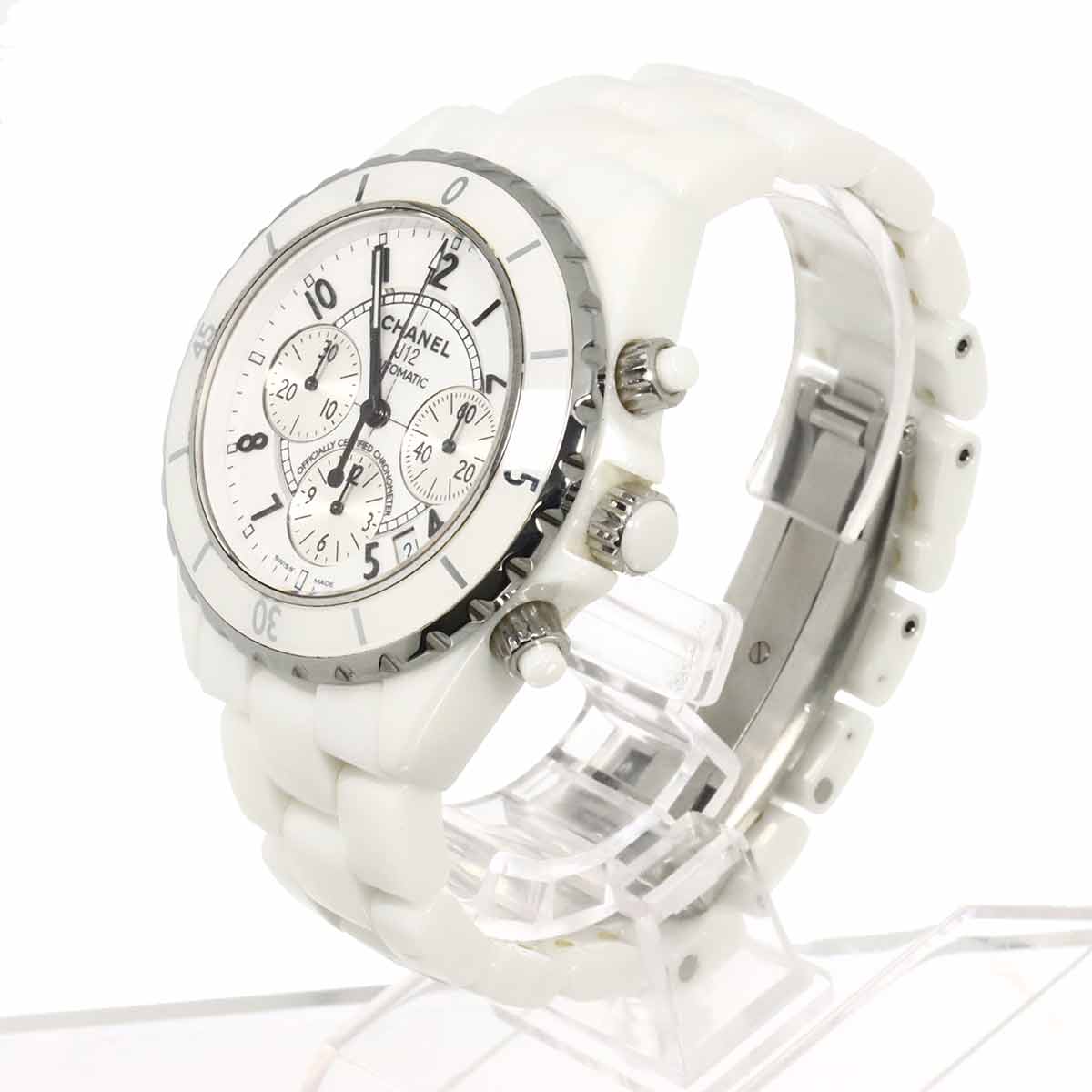 J12 41mm H1007 Chronograph Automatic White Dial Mens Watch