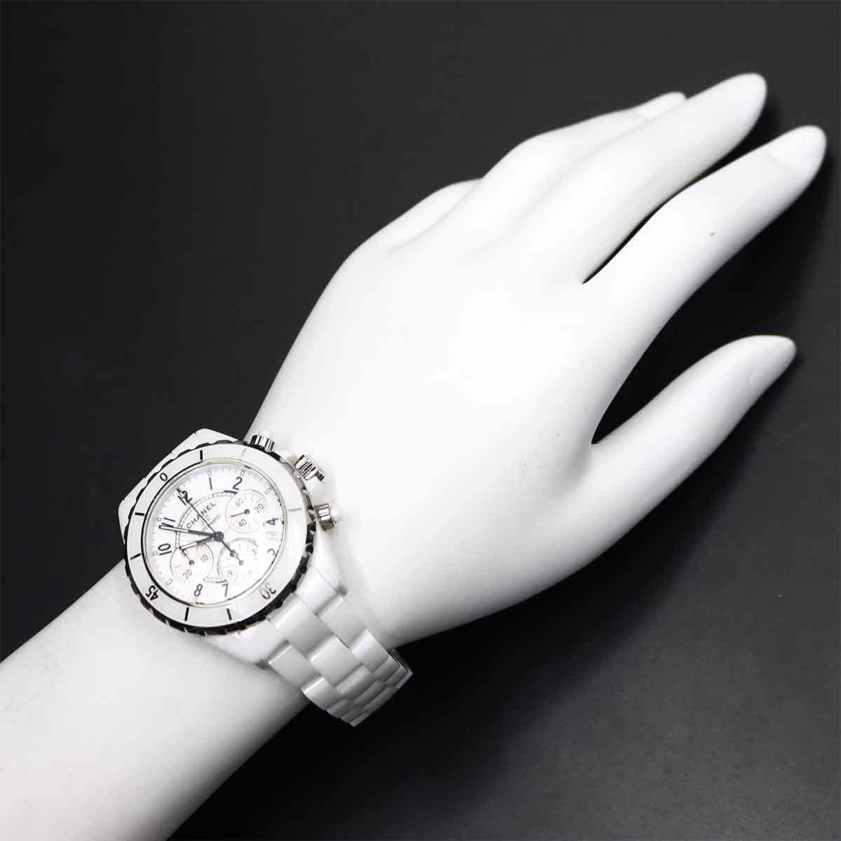 J12 41mm H1007 Chronograph Automatic White Dial Mens Watch