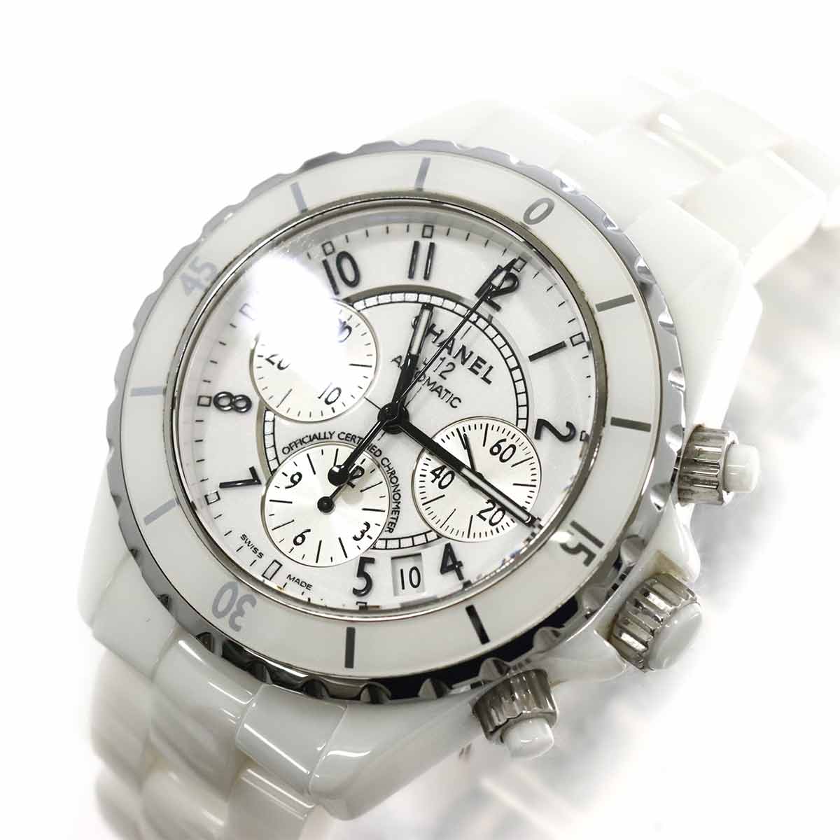 J12 41mm H1007 Chronograph Automatic White Dial Mens Watch