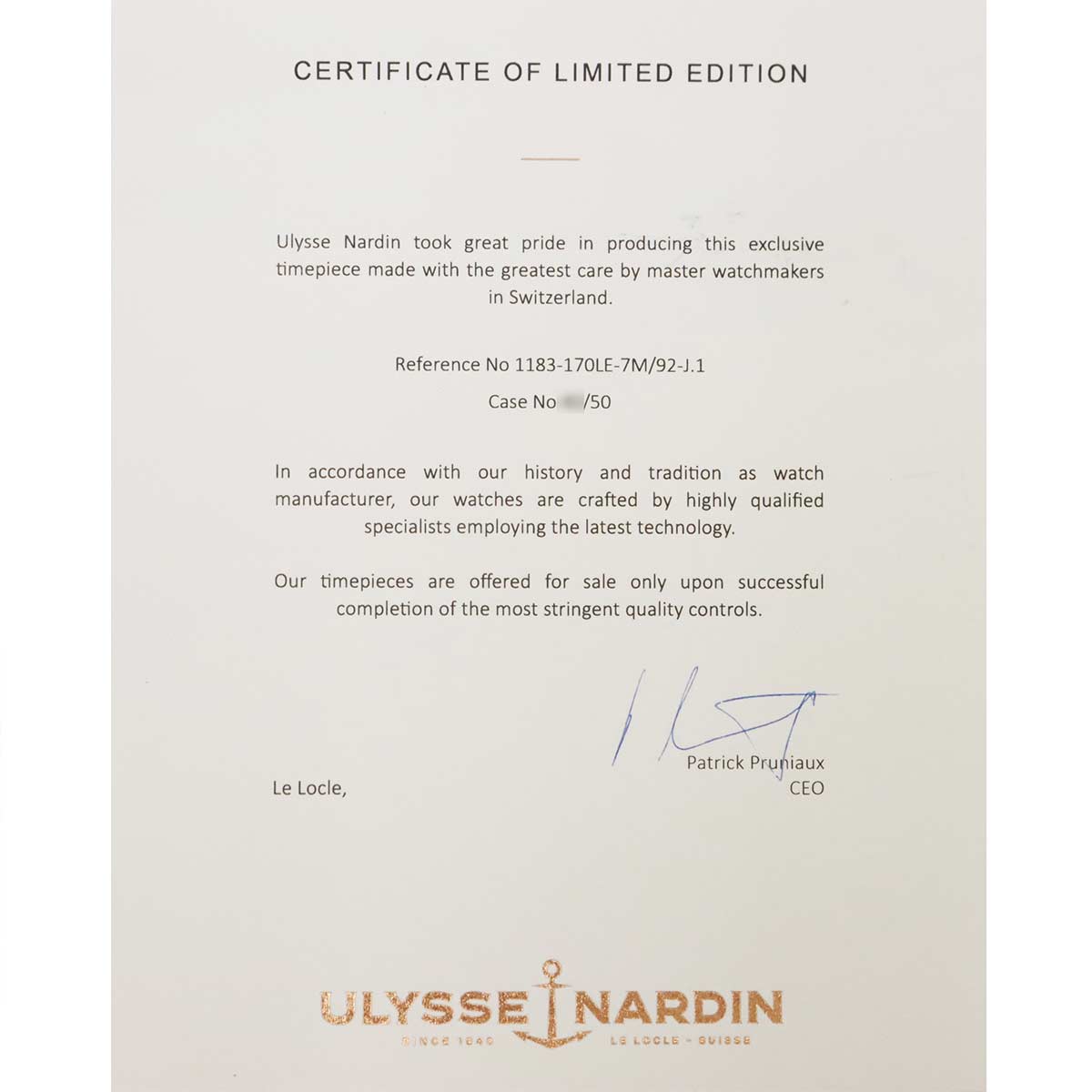 Diver chronometer 1183-170/92-J1 Automatic Mens Watch