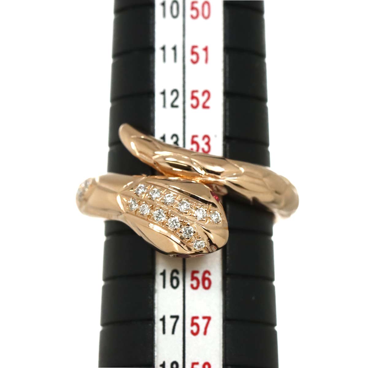 Diamond 0.13ct Ruby Ring 18K PG Pink Gold 750 Size6.75(US)