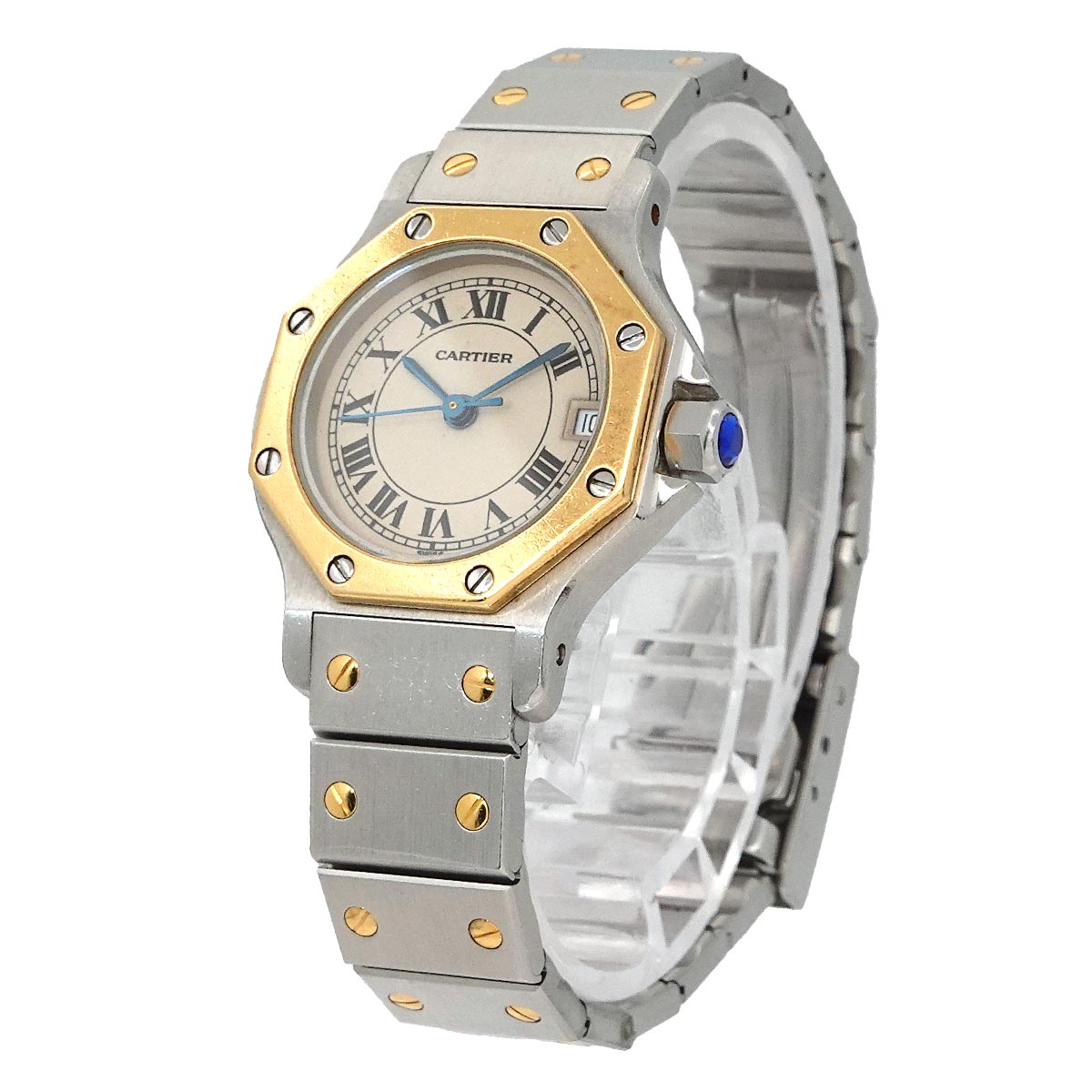 Santos Octagon SM W2001683 YG Quartz cream Dial Ladies