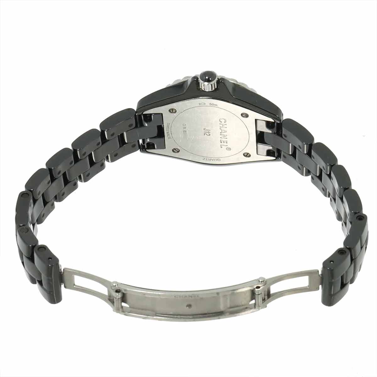 J12 H2571 Diamond Bezel Black Ceramic Quartz 29mm Ladies