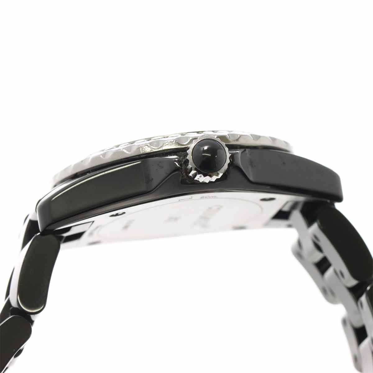 J12 H2571 Diamond Bezel Black Ceramic Quartz 29mm Ladies