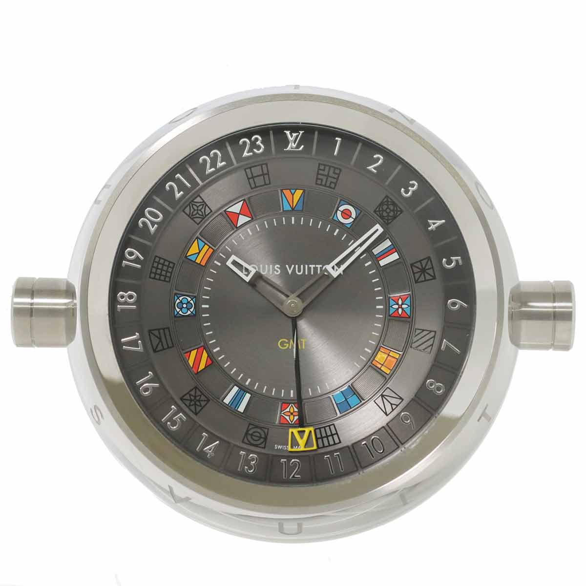 Tambour Table Clock GMT Quartz Mens