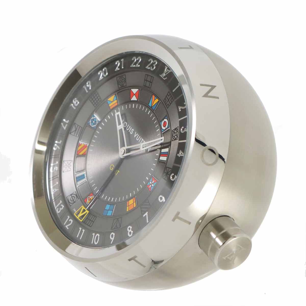 Tambour Table Clock GMT Quartz Mens